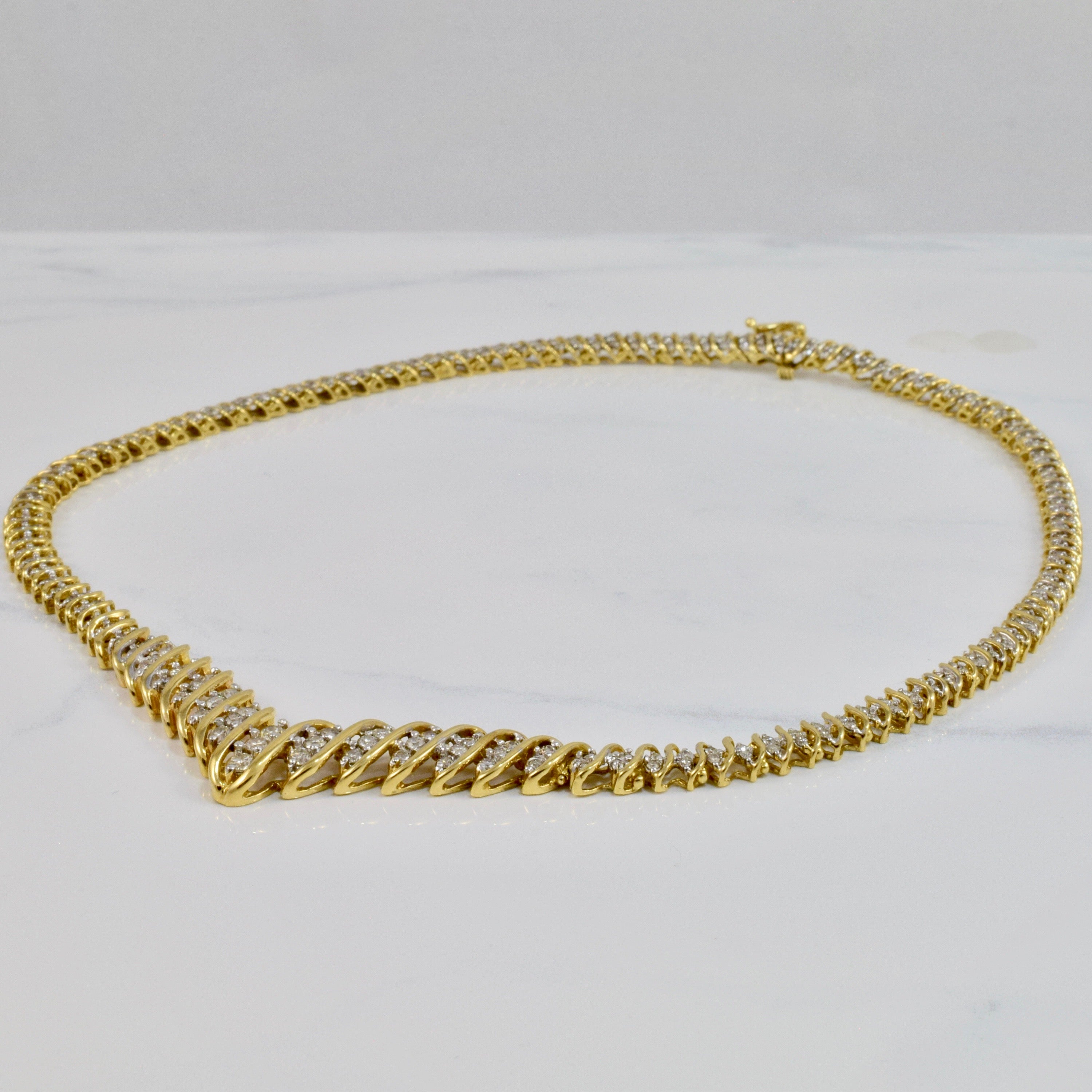 Large Diamond Necklace | 5.74 ctw SZ 16.5" |