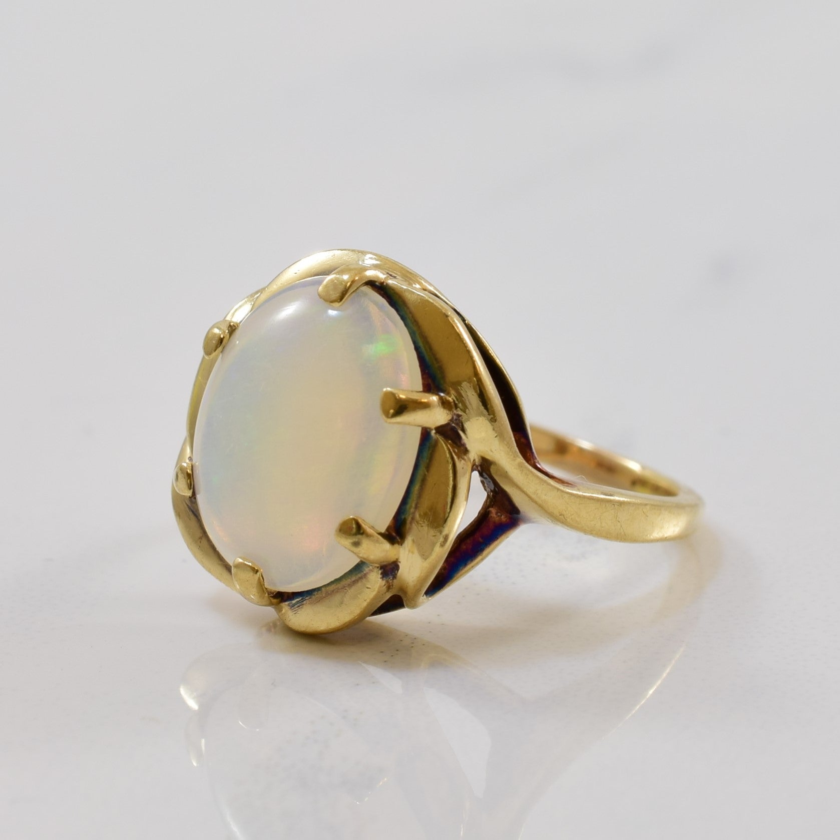 Oval Opal Solitaire Ring | 1.40ct | SZ 2.75 |
