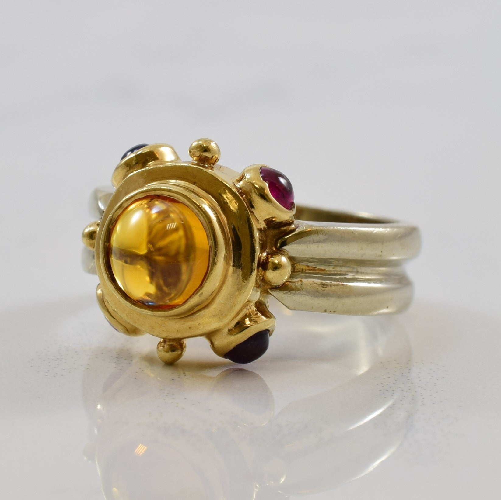 Multi Gem Cabochon Cocktail Ring | 2.00ctw | SZ 6 |