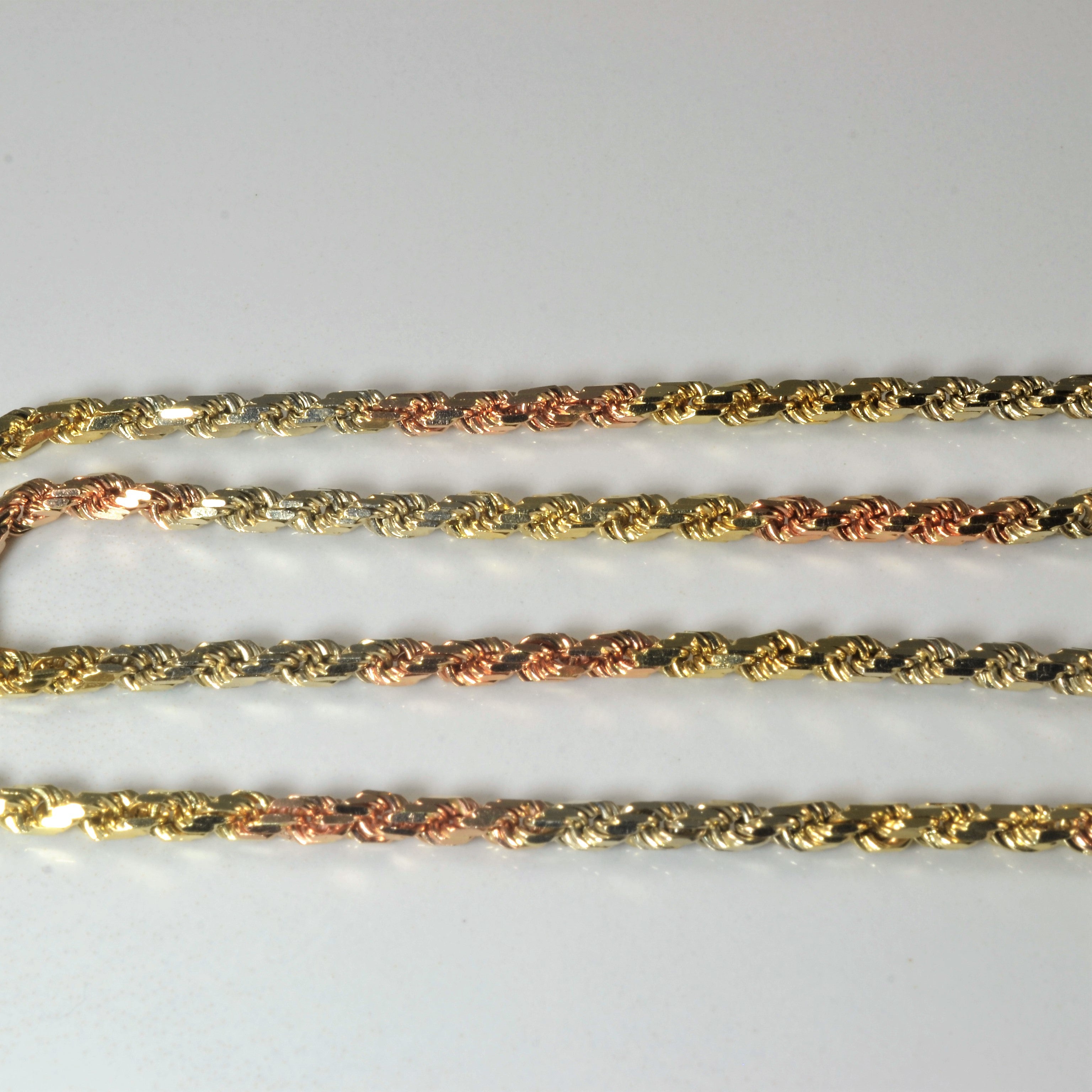14k Tri Tone Gold Rope Chain | 18" |