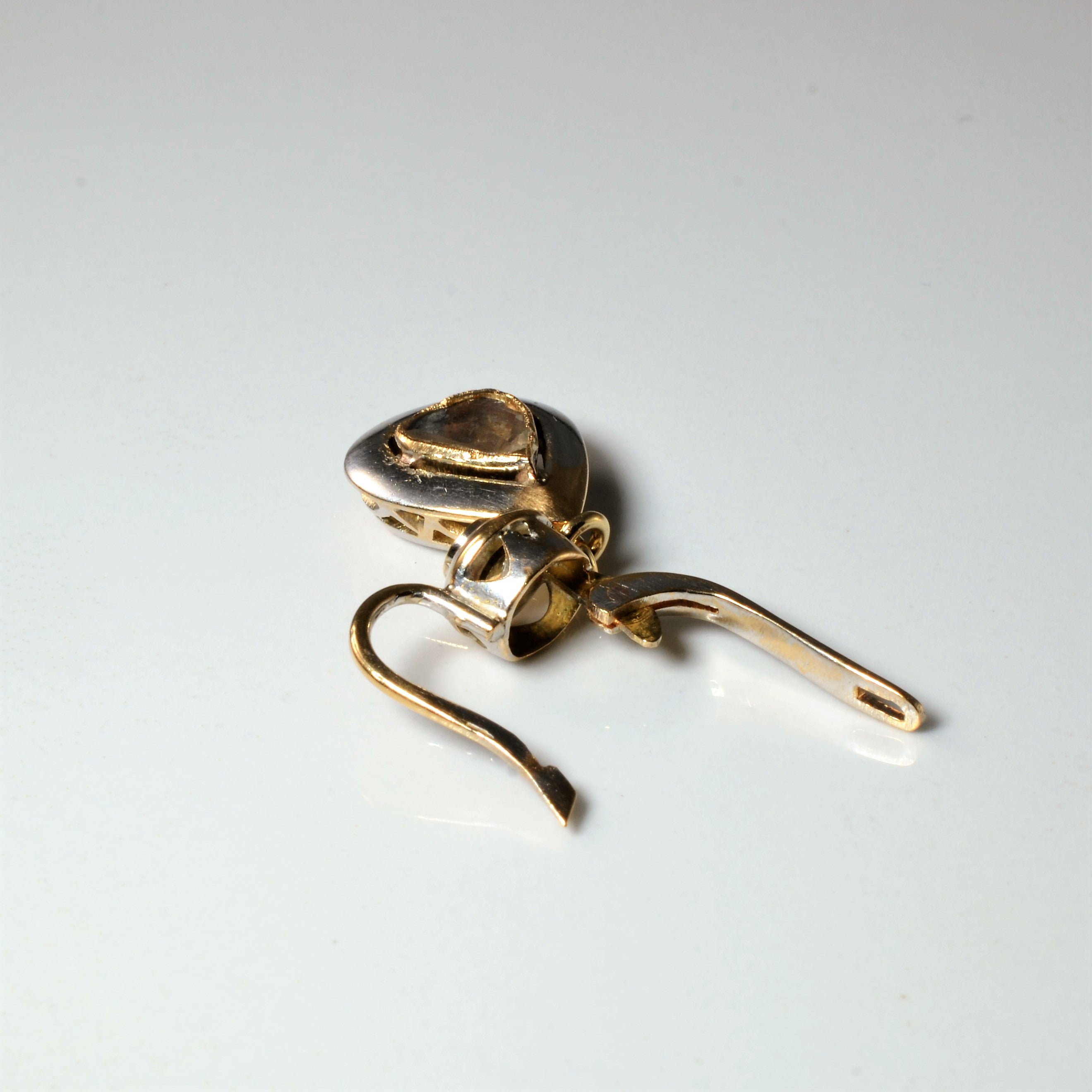 Victorian Rose and Table Cut Diamond Drop Earrings | 0.60ctw |