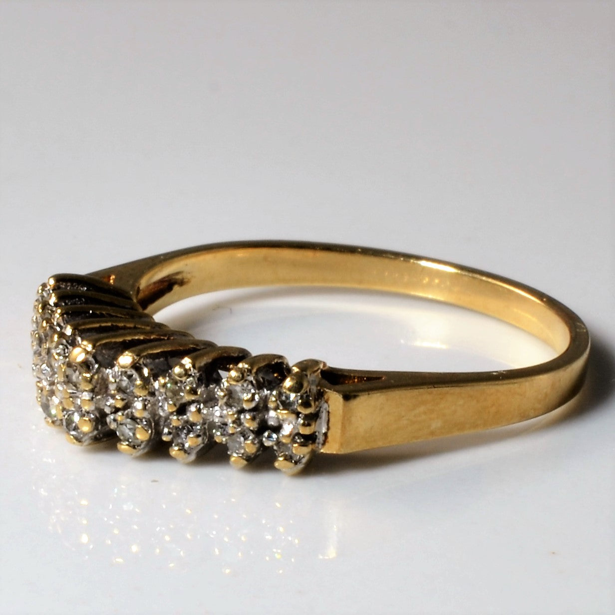High Set Double Row Diamond Ring | 0.14ctw | SZ 6.25 |