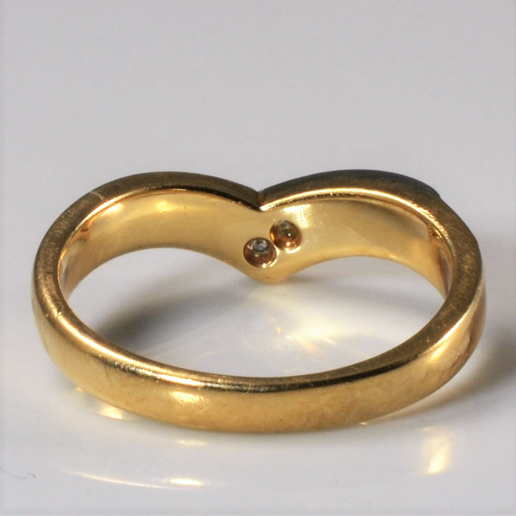 Two Tone Chevron Bypass Ring | 0.02ctw | SZ 4 |