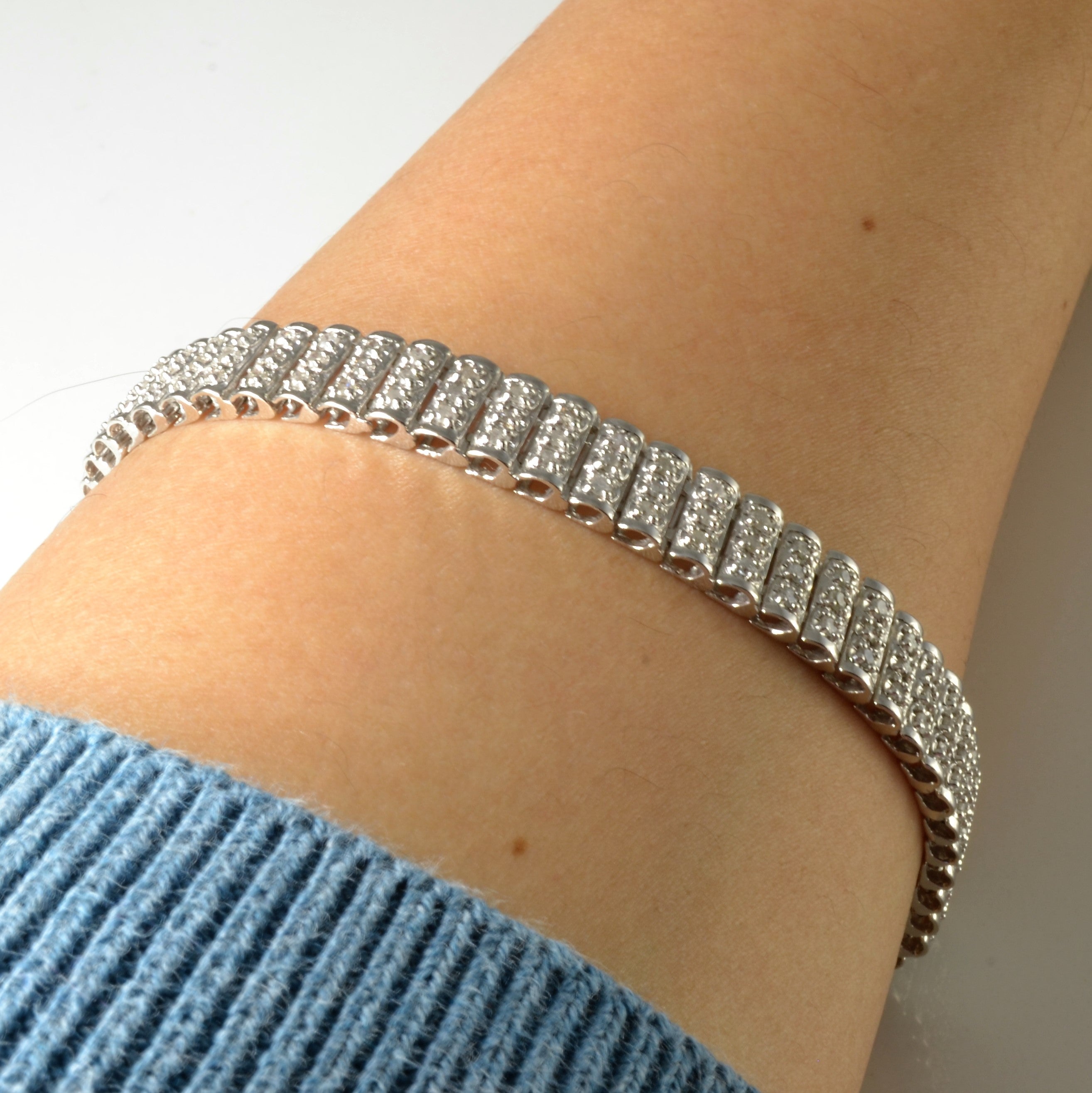 Diamond Wide Link Bracelet | 2.25ctw | 7" |