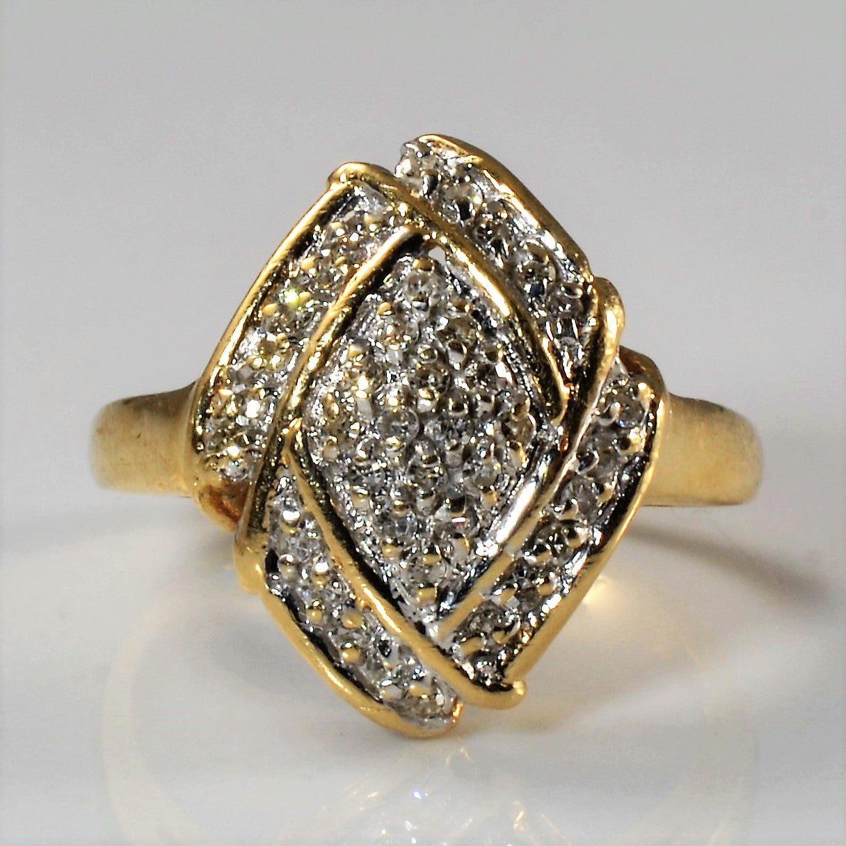 Marquise Shaped Diamond Cluster Ring | 0.18ctw | SZ 6.75 |