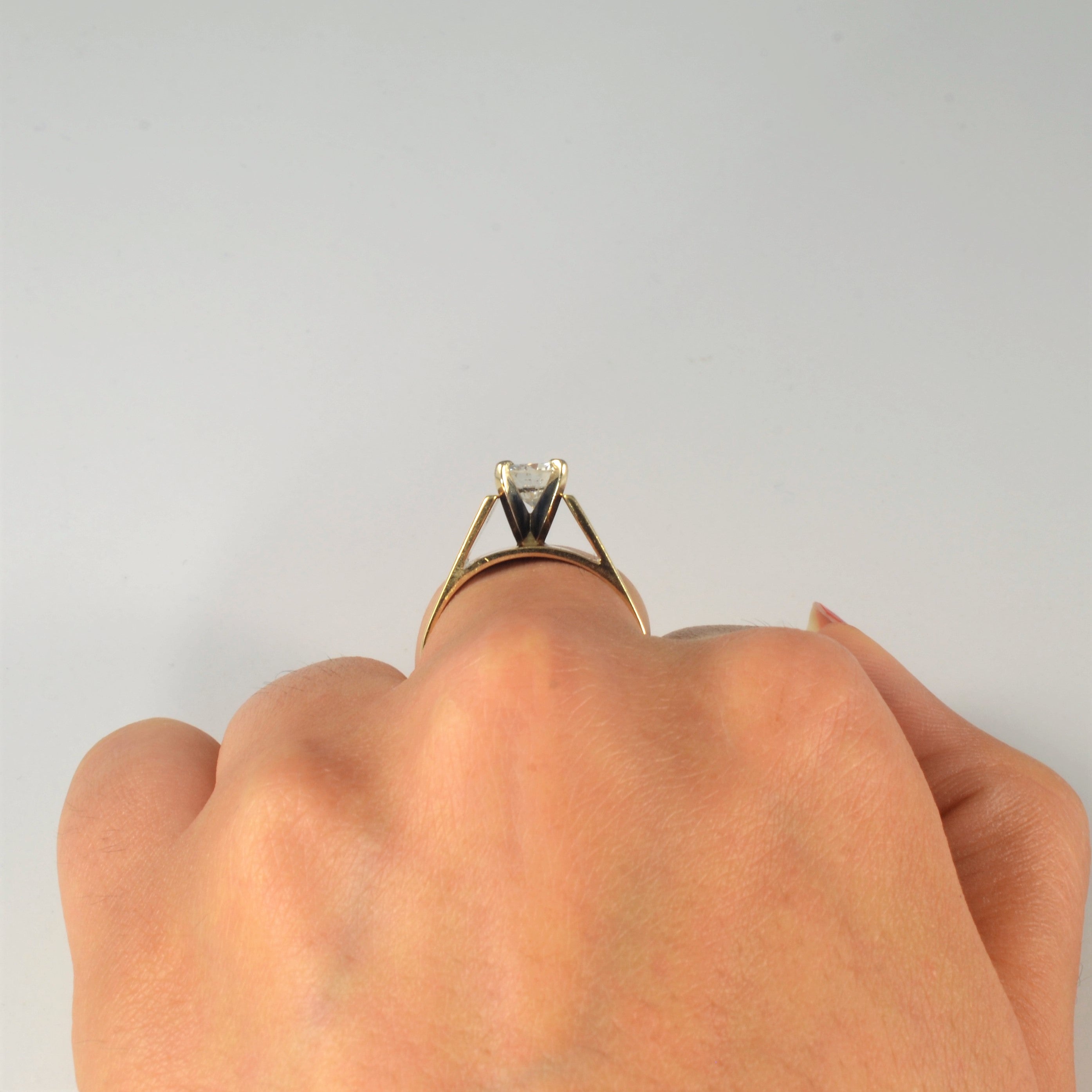 Bague solitaire diamant à large anneau | 0,95 ct | Taille 7 |