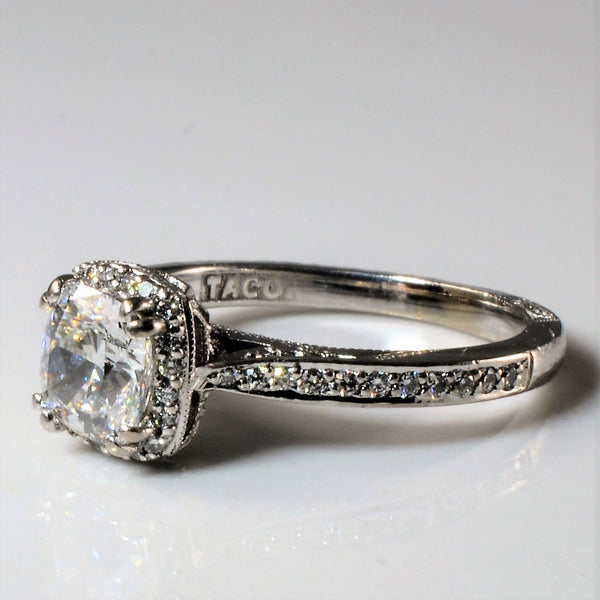 Tacori' Cushion Cut Halo Diamond Engagement Ring | 1.31ctw | SZ 5 |