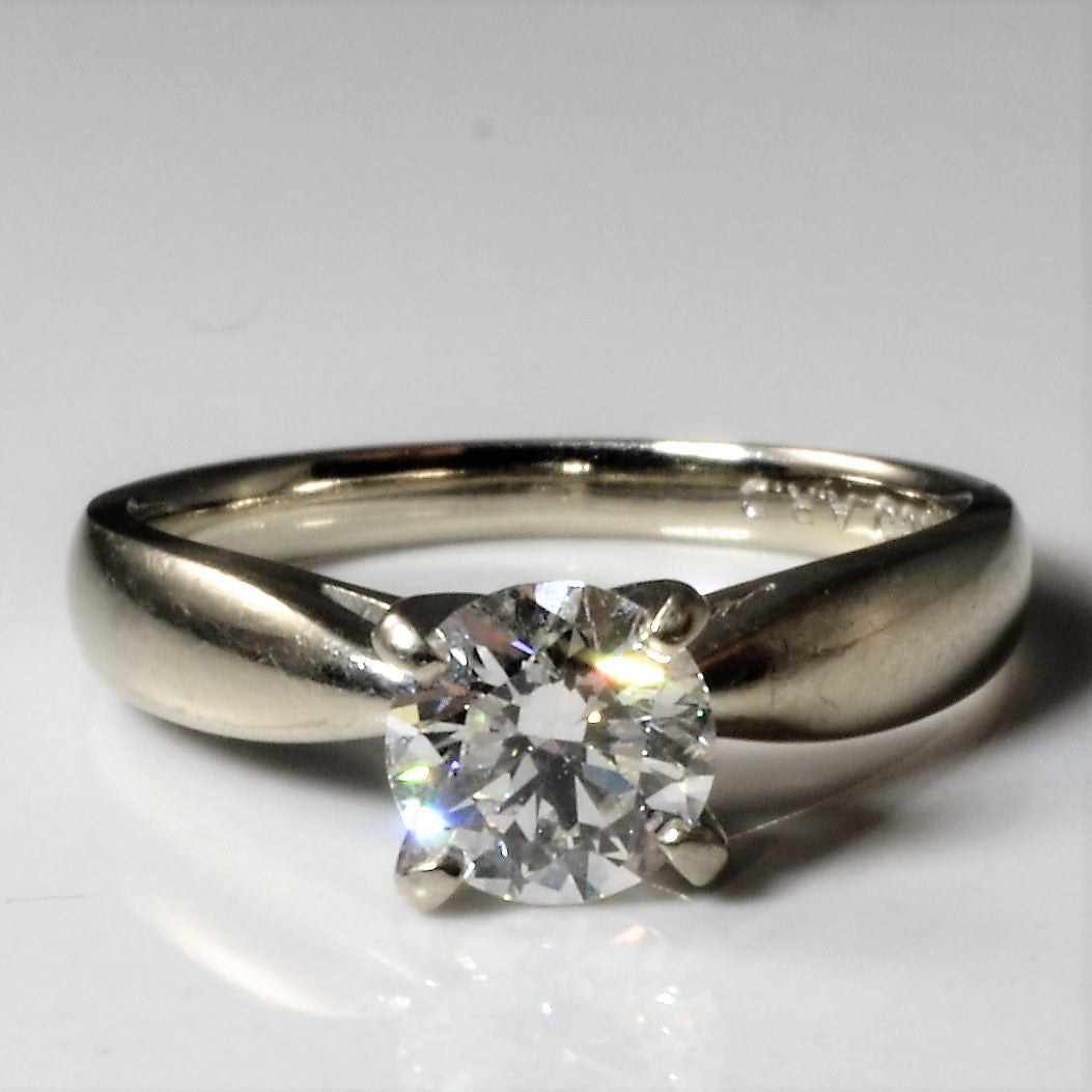 Tapered White Gold Solitaire Engagement Ring | 1.00ct | SZ 6 |