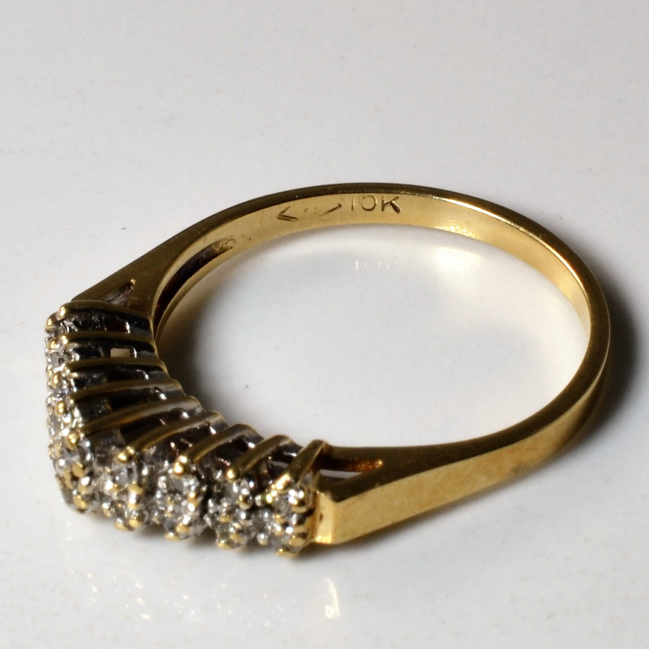 High Set Double Row Diamond Ring | 0.14ctw | SZ 6.25 |