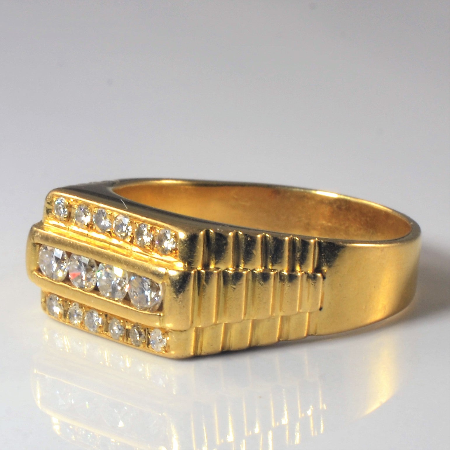 Channel Set Diamond Gold Ring | 0.56ctw | SZ 9.5 |