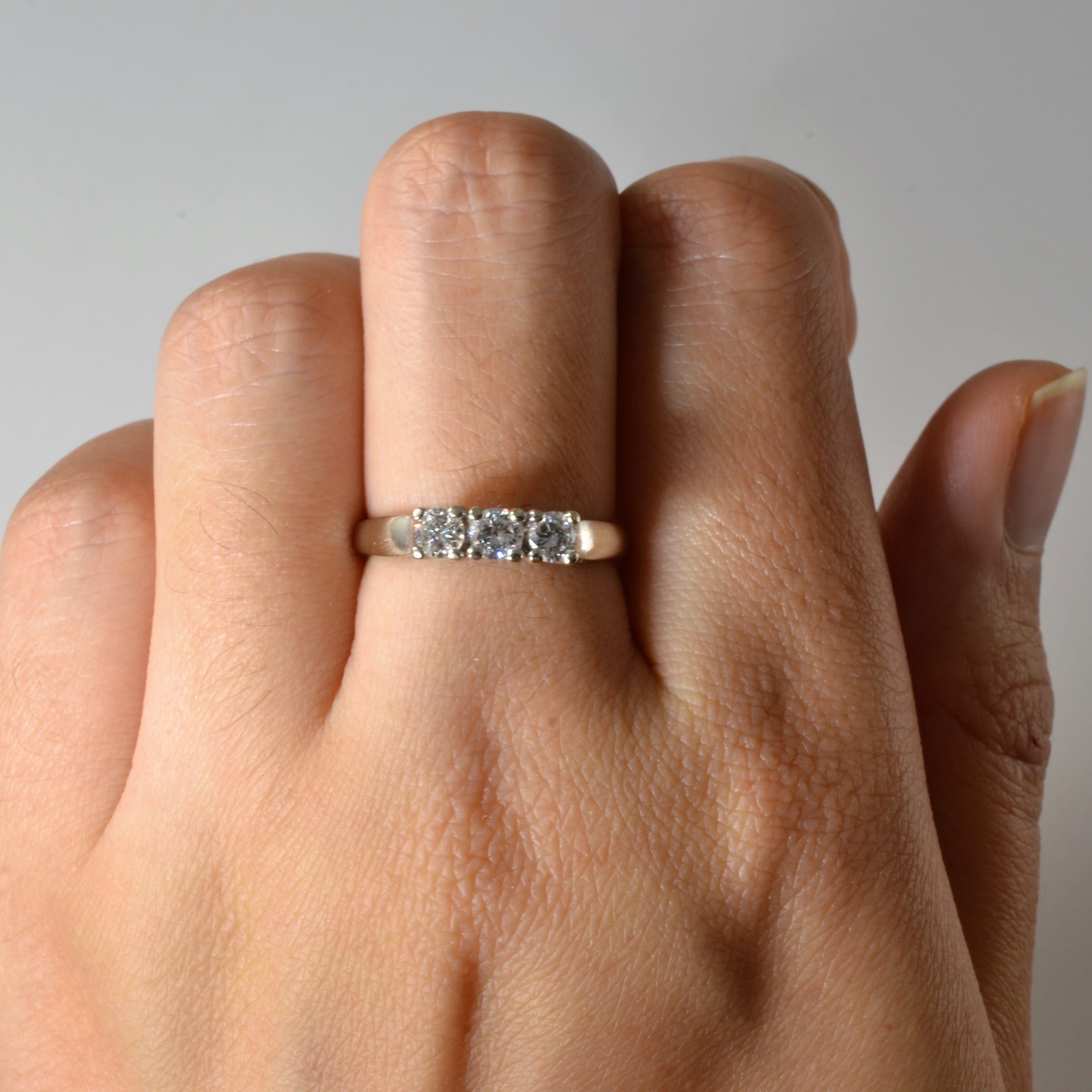 Three Stone Diamond Engagement Ring | 0.46ctw | SZ 6.75 |