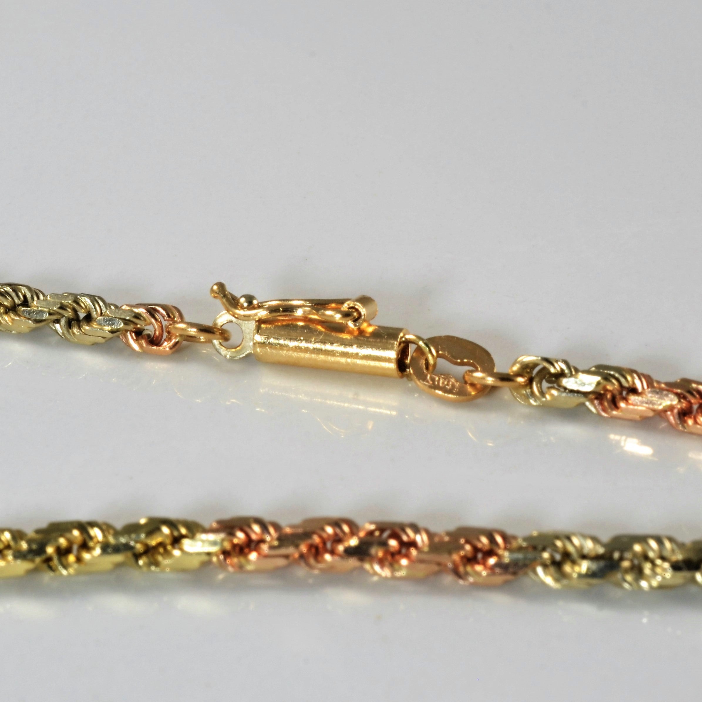 14k Tri Tone Gold Rope Chain | 18" |