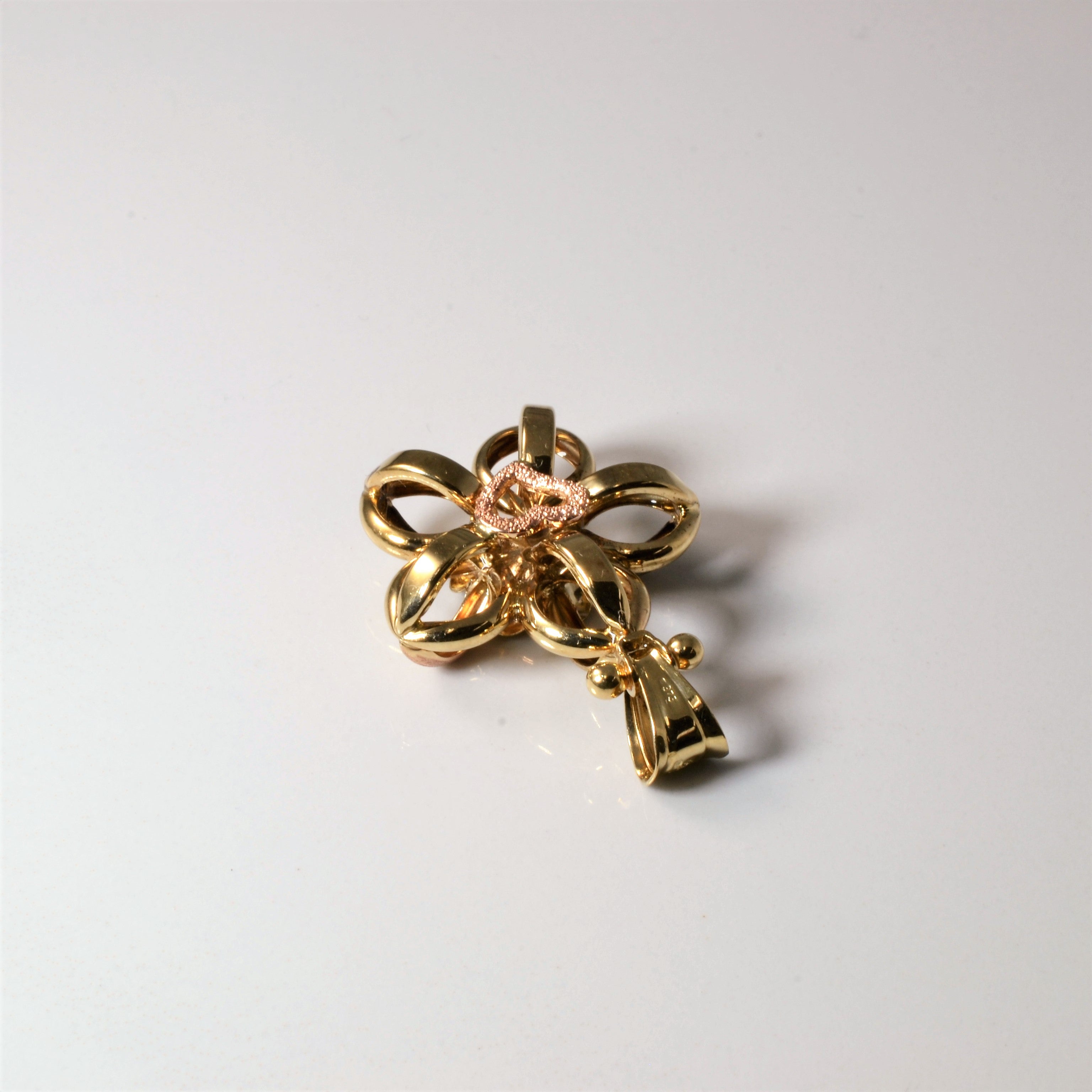 Tri Tone Gold Flower Pendant |