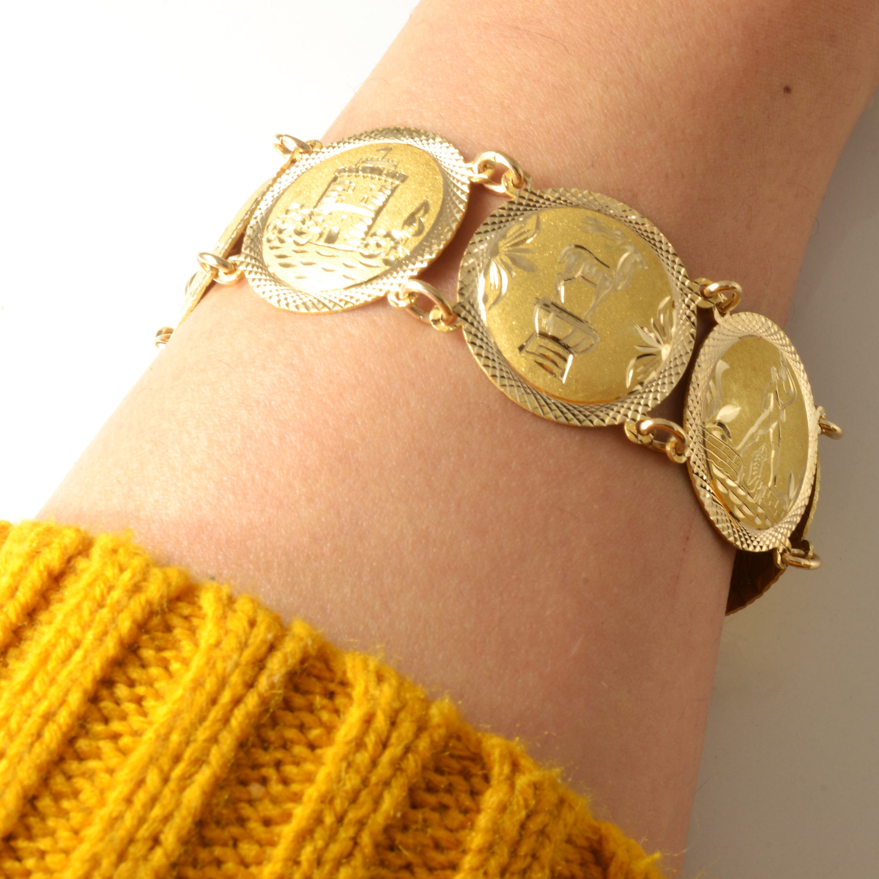 Hand Engraved Custom Travel Lovers Bracelet | 7.5" |