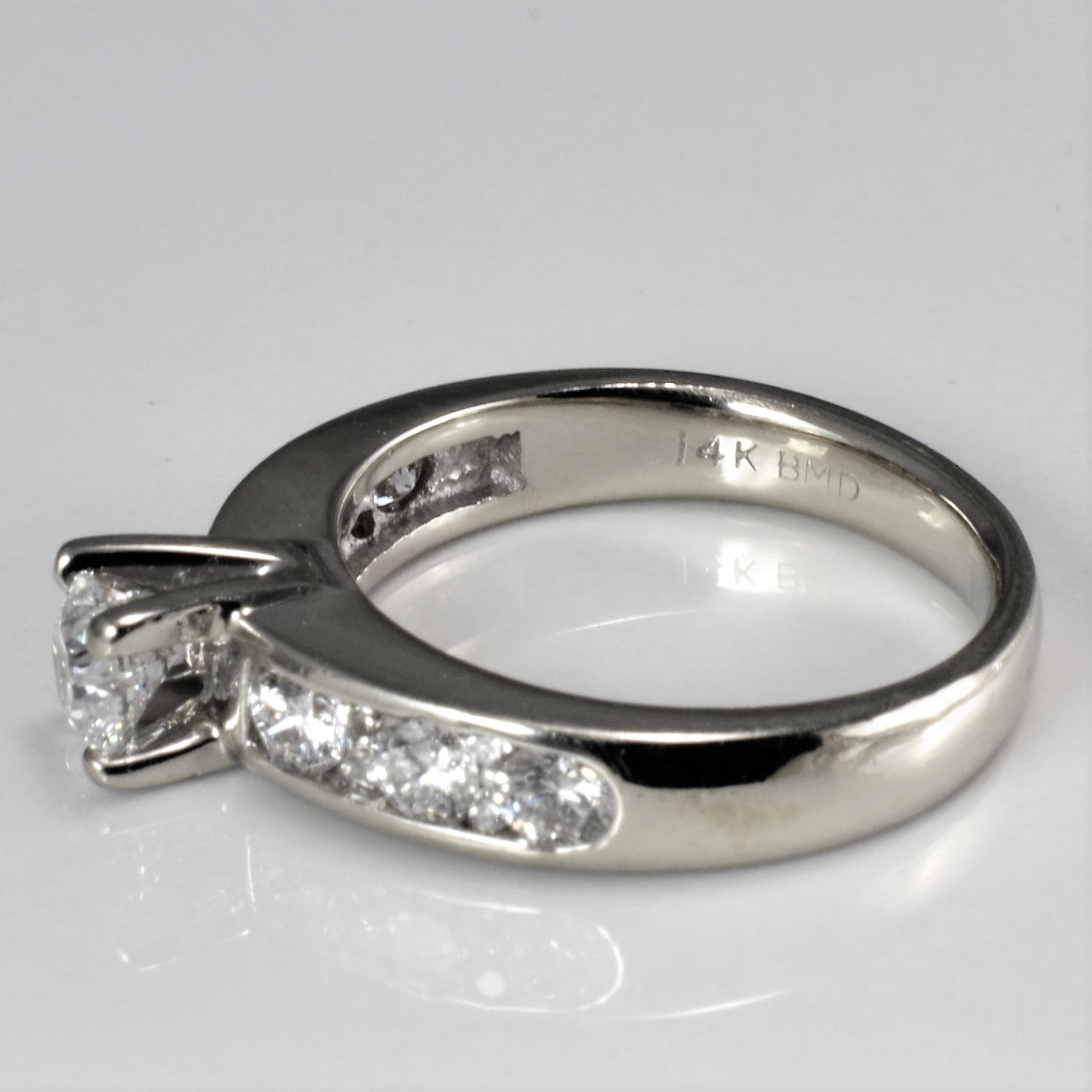 Classic Side Stone Solitaire Engagement Ring | 0.88 ctw, SZ 5.75 |