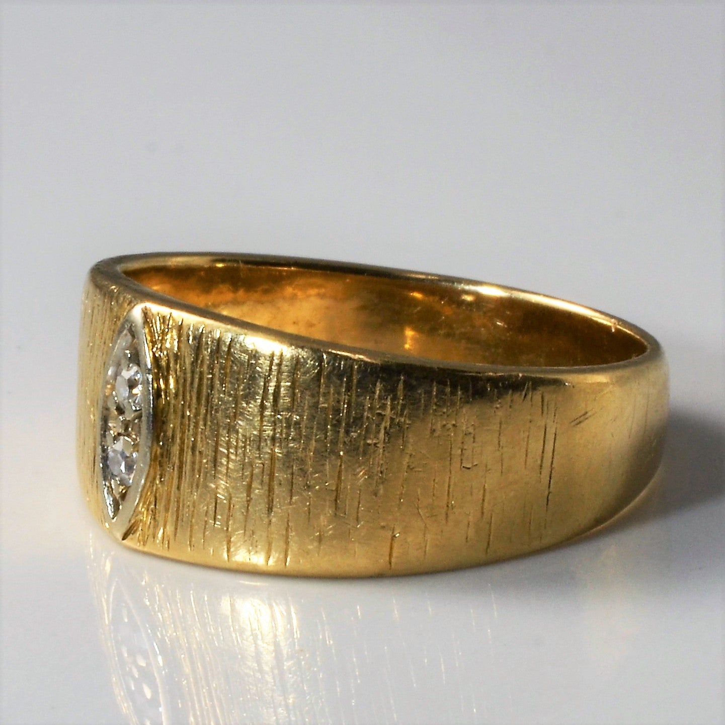 Brushed Two Stone Diamond Band | 0.06ctw | SZ 10.75 |