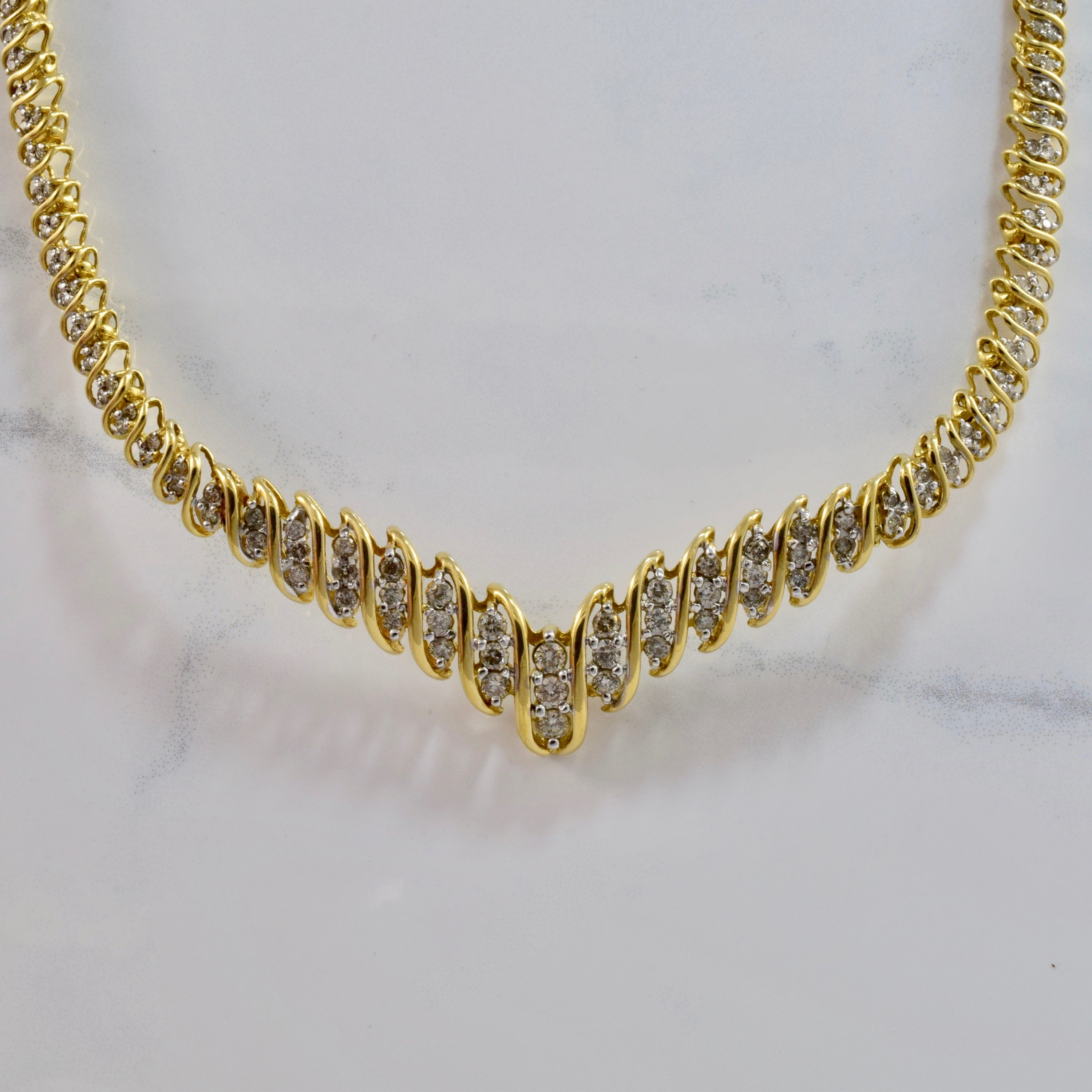Large Diamond Necklace | 5.74 ctw SZ 16.5" |