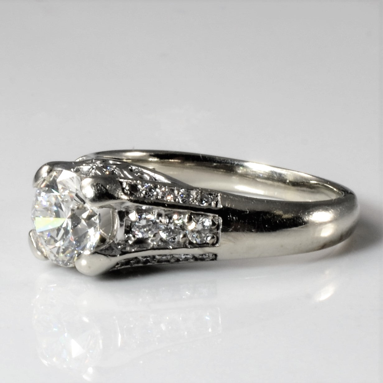 Art Deco Inspired Filigree Diamond Engagement Ring | 1.25ctw | SZ 5.75 |