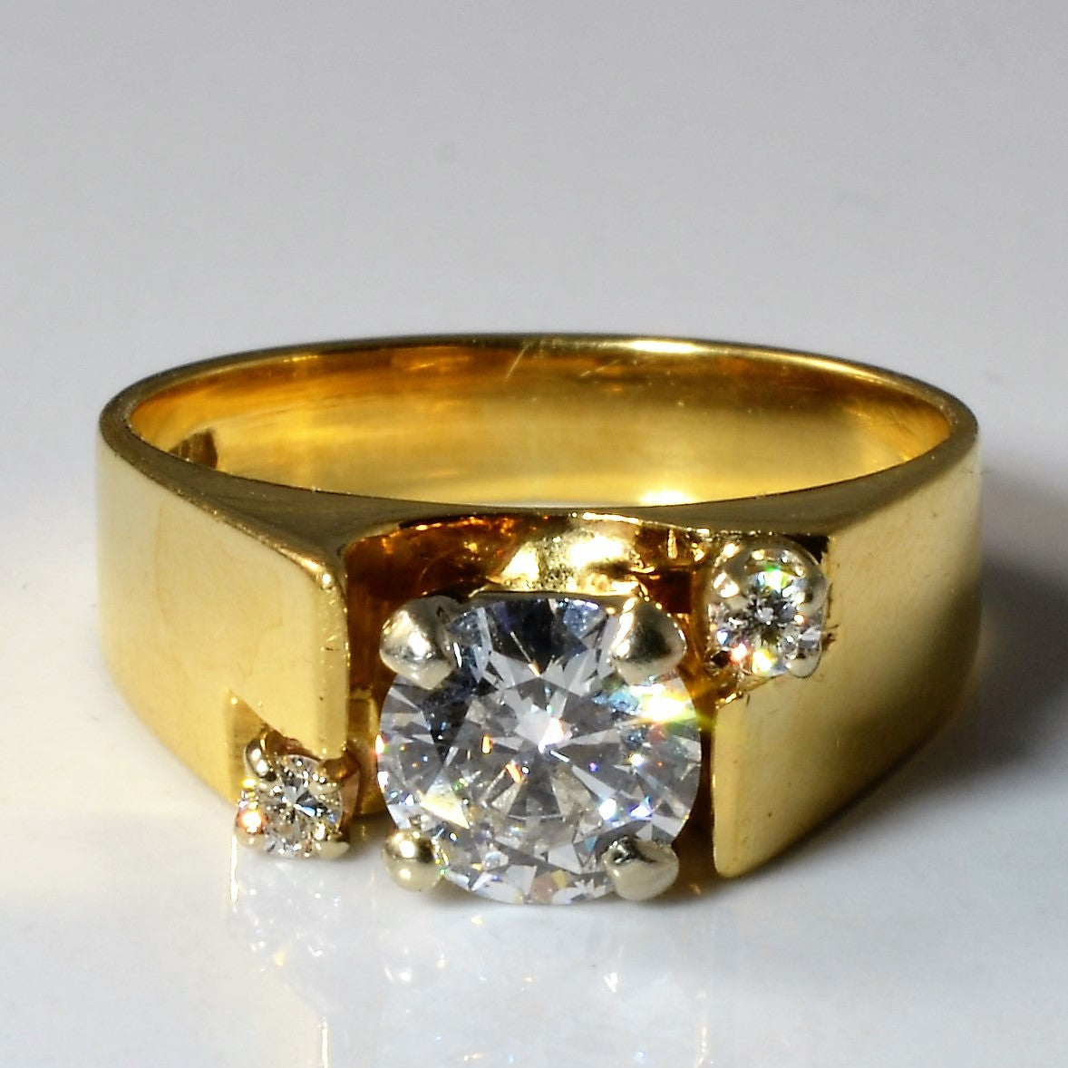 Offset Three Stone Diamond Ring | 0.68ct | SZ 4.25 |