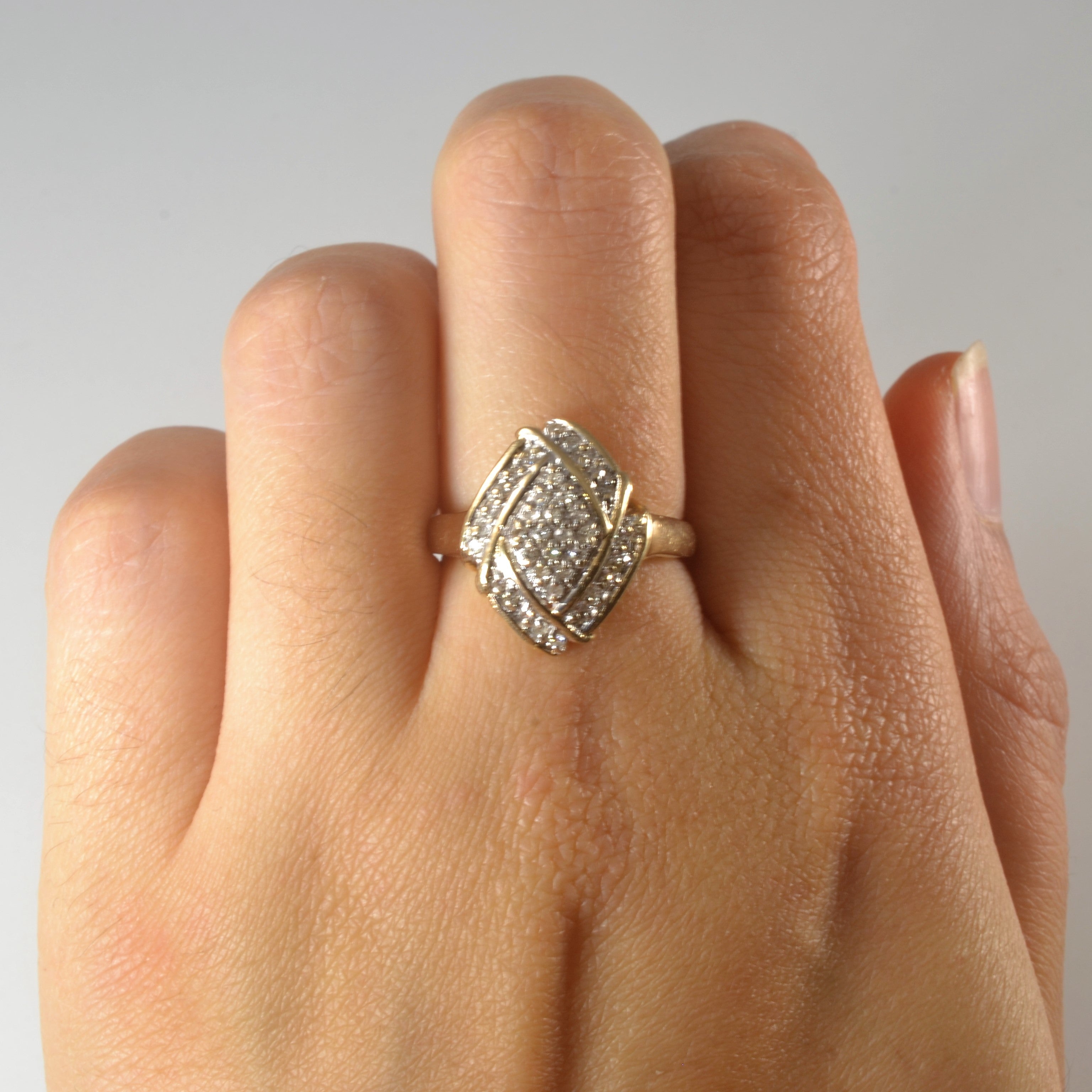 Marquise Shaped Diamond Cluster Ring | 0.18ctw | SZ 6.75 |