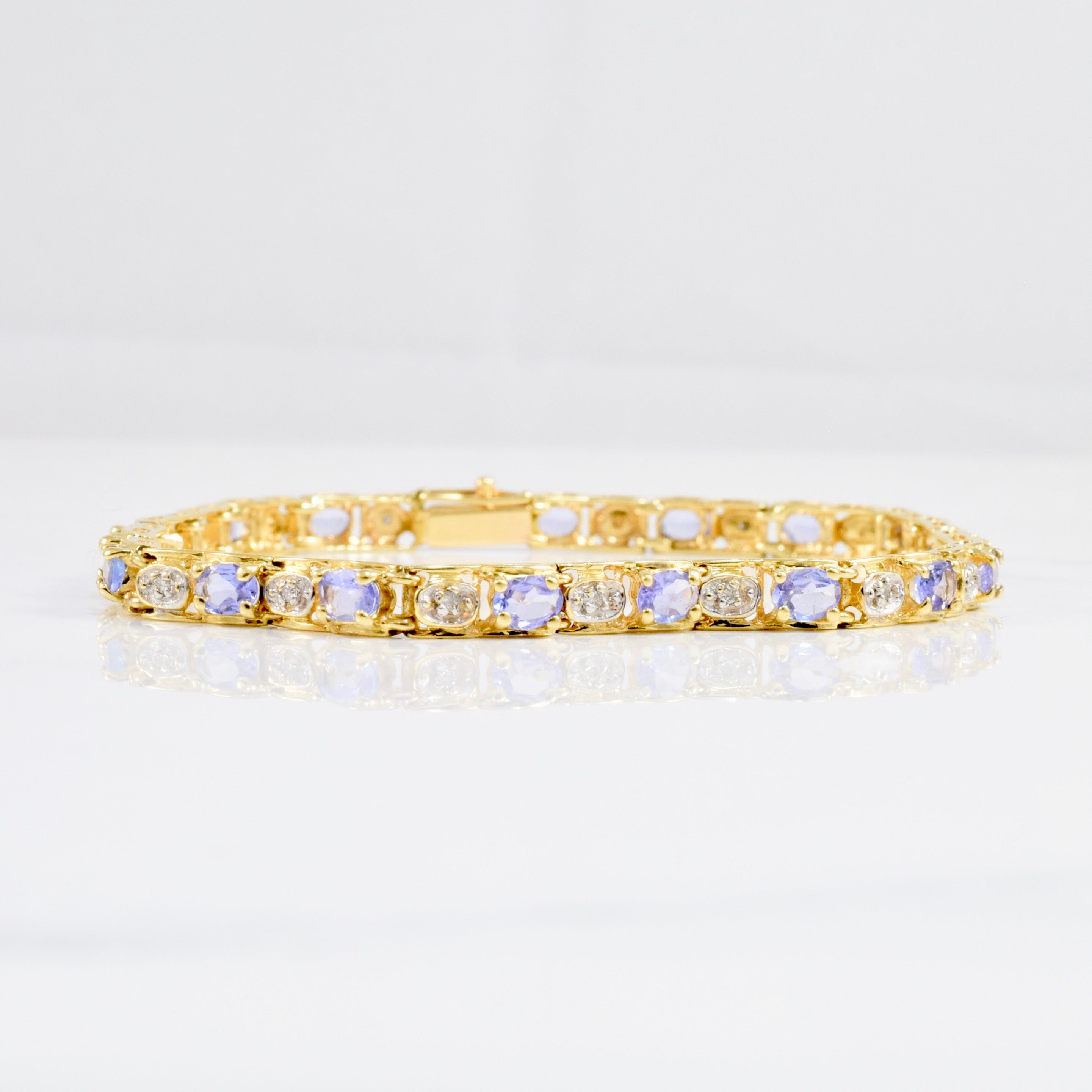 Tanzanite & Diamond Tennis Bracelet | 0.10 ctw SZ 7 |