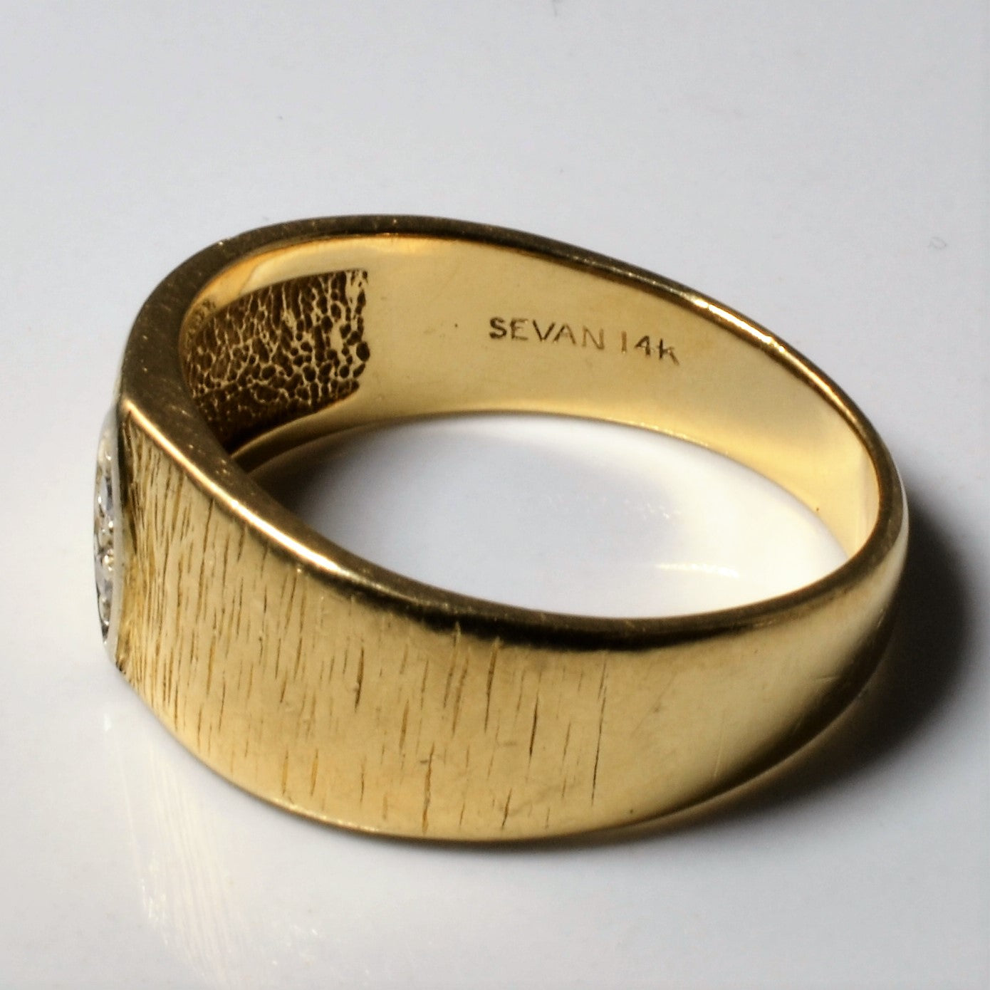 Brushed Two Stone Diamond Band | 0.06ctw | SZ 10.75 |