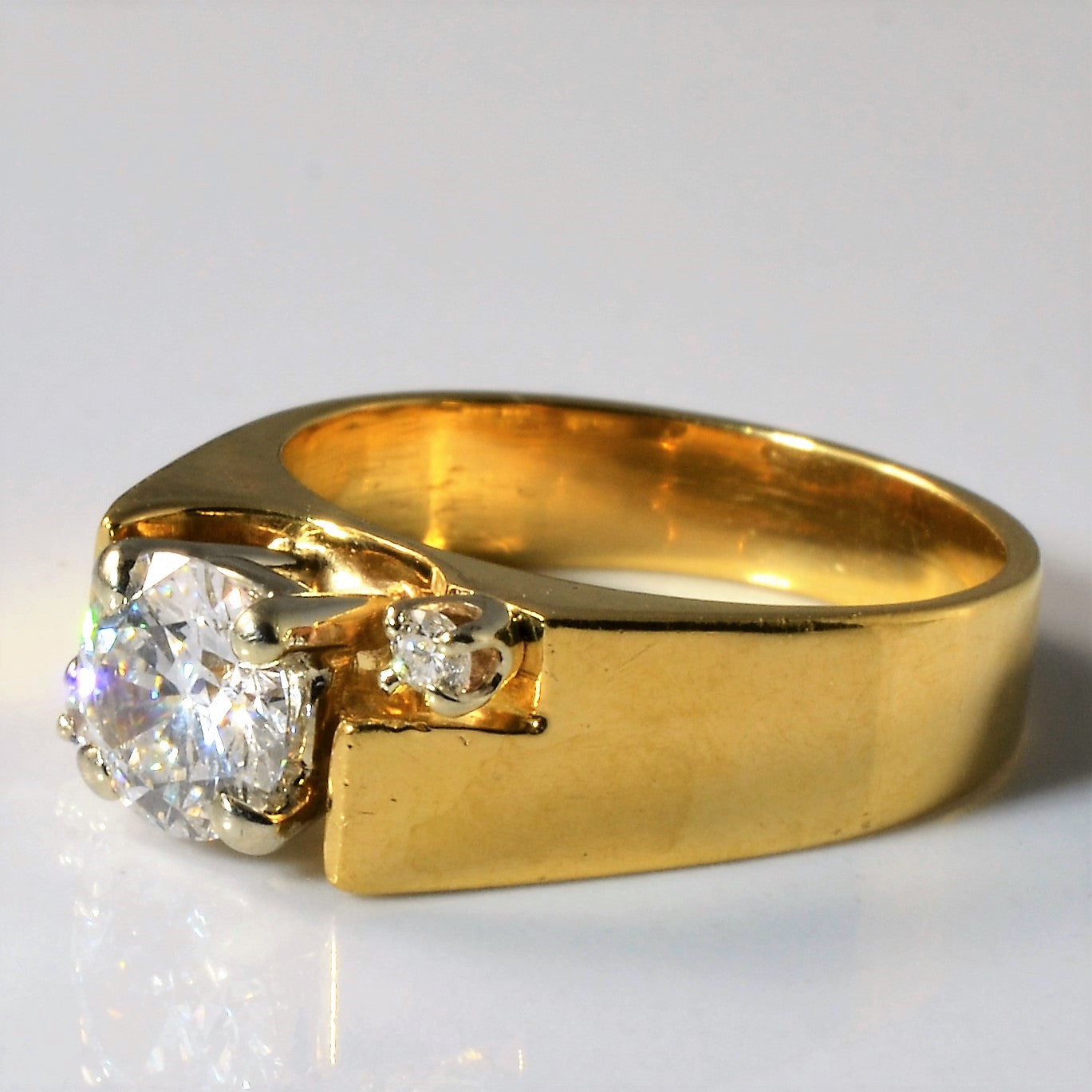 Offset Three Stone Diamond Ring | 0.68ct | SZ 4.25 |