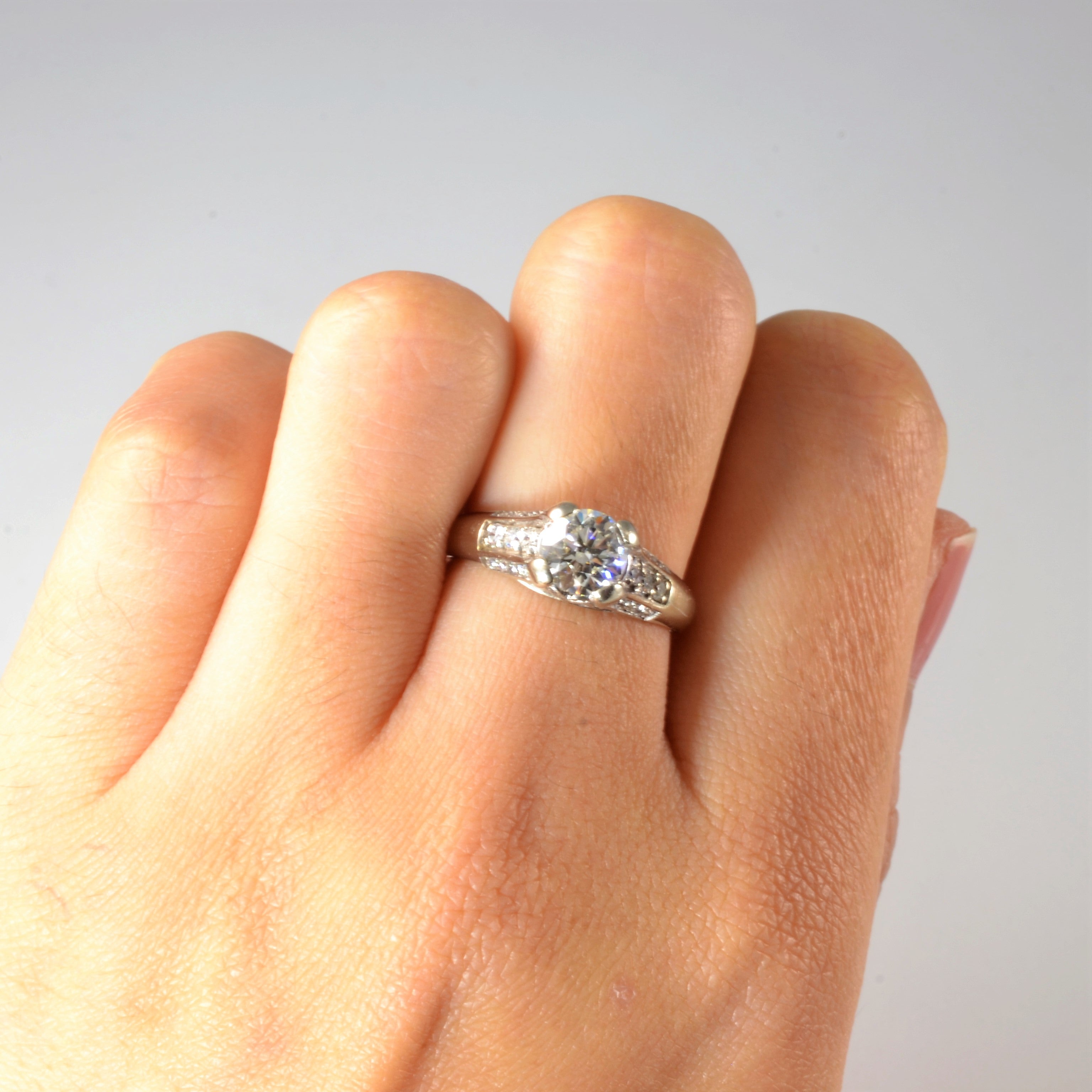 Art Deco Inspired Filigree Diamond Engagement Ring | 1.25ctw | SZ 5.75 |