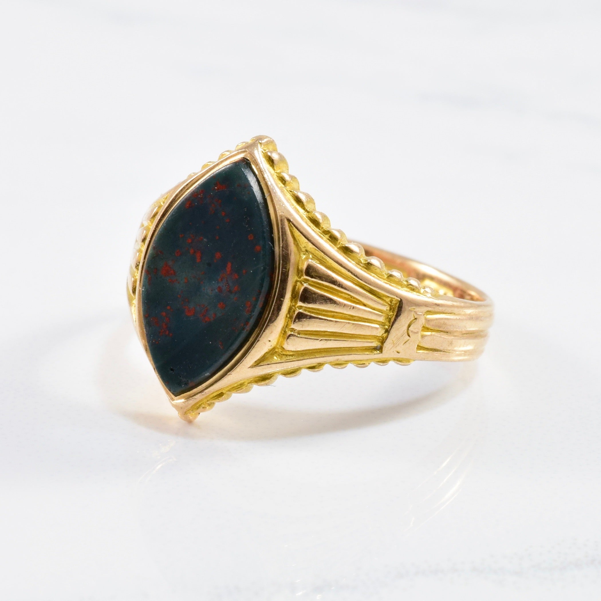 Victorian Bezel Set Bloodstone Ring | 1.80ct | SZ 7.75 |