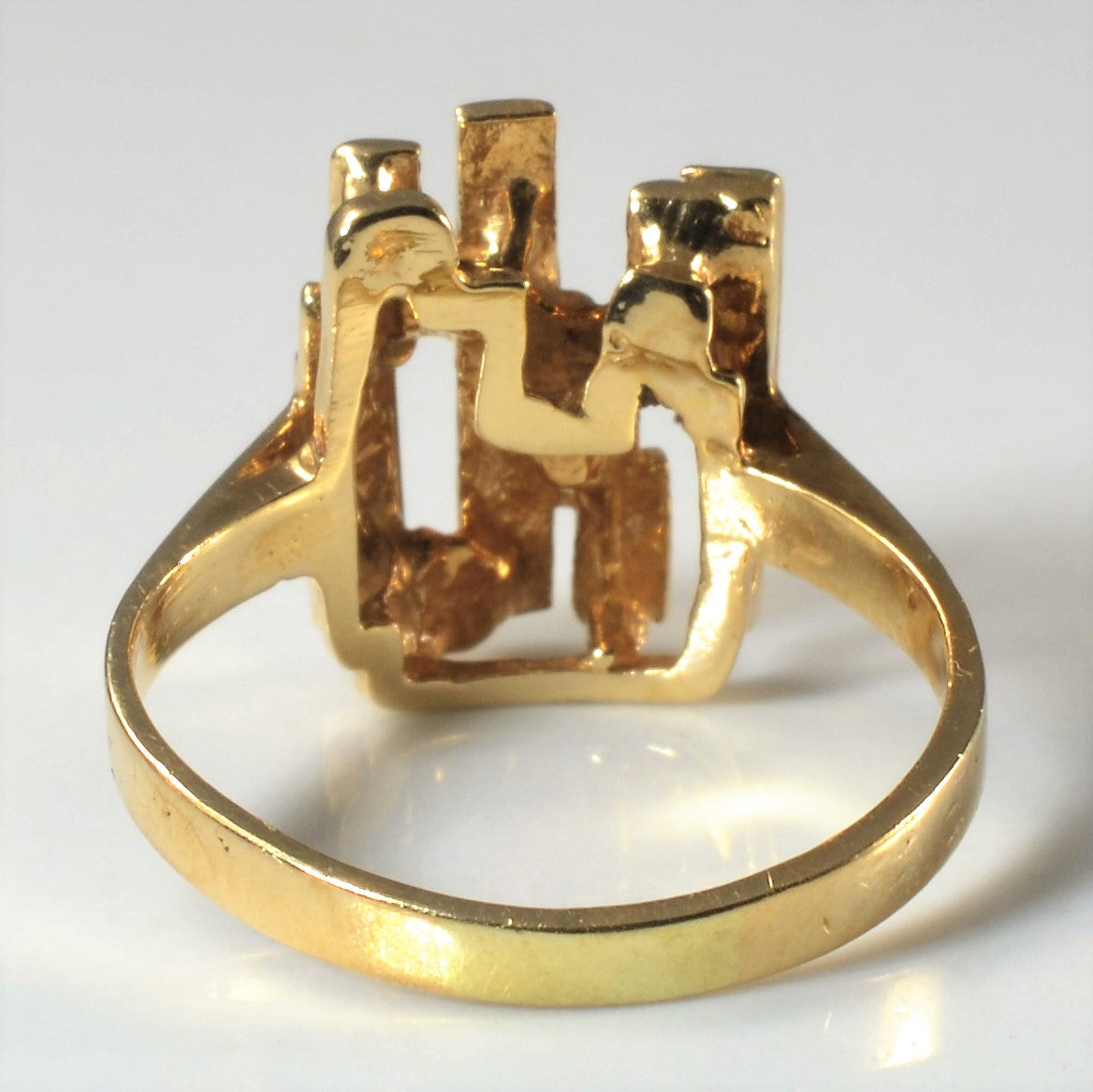 Hammered Tri Tone Cocktail Ring | SZ 4.75 |
