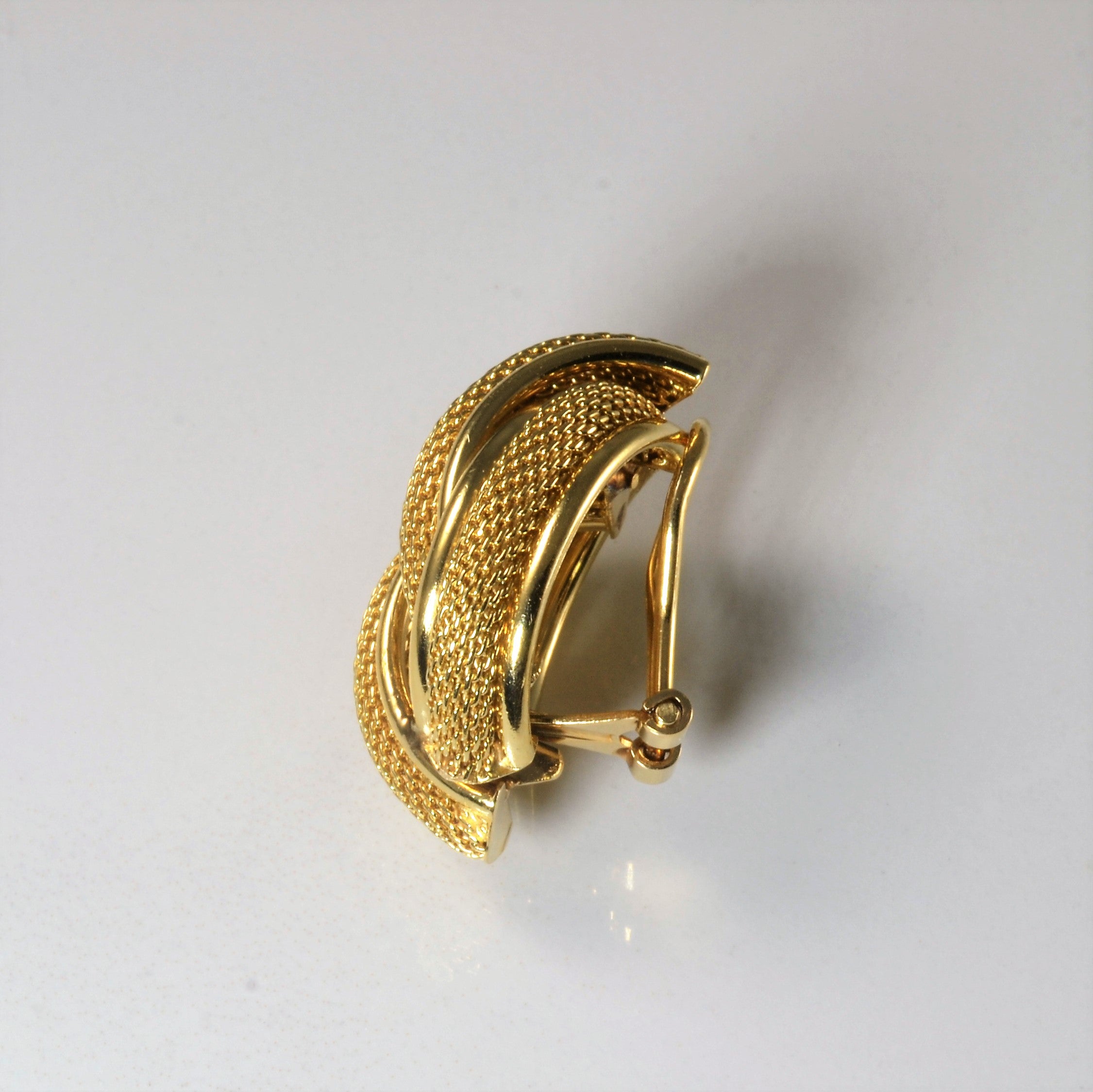 Textured Gold Knot Clip On Earrings |
