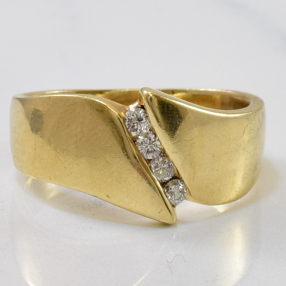 Four Stone Diamond Channel Bypass Ring | 0.16ctw | SZ 7.5 |