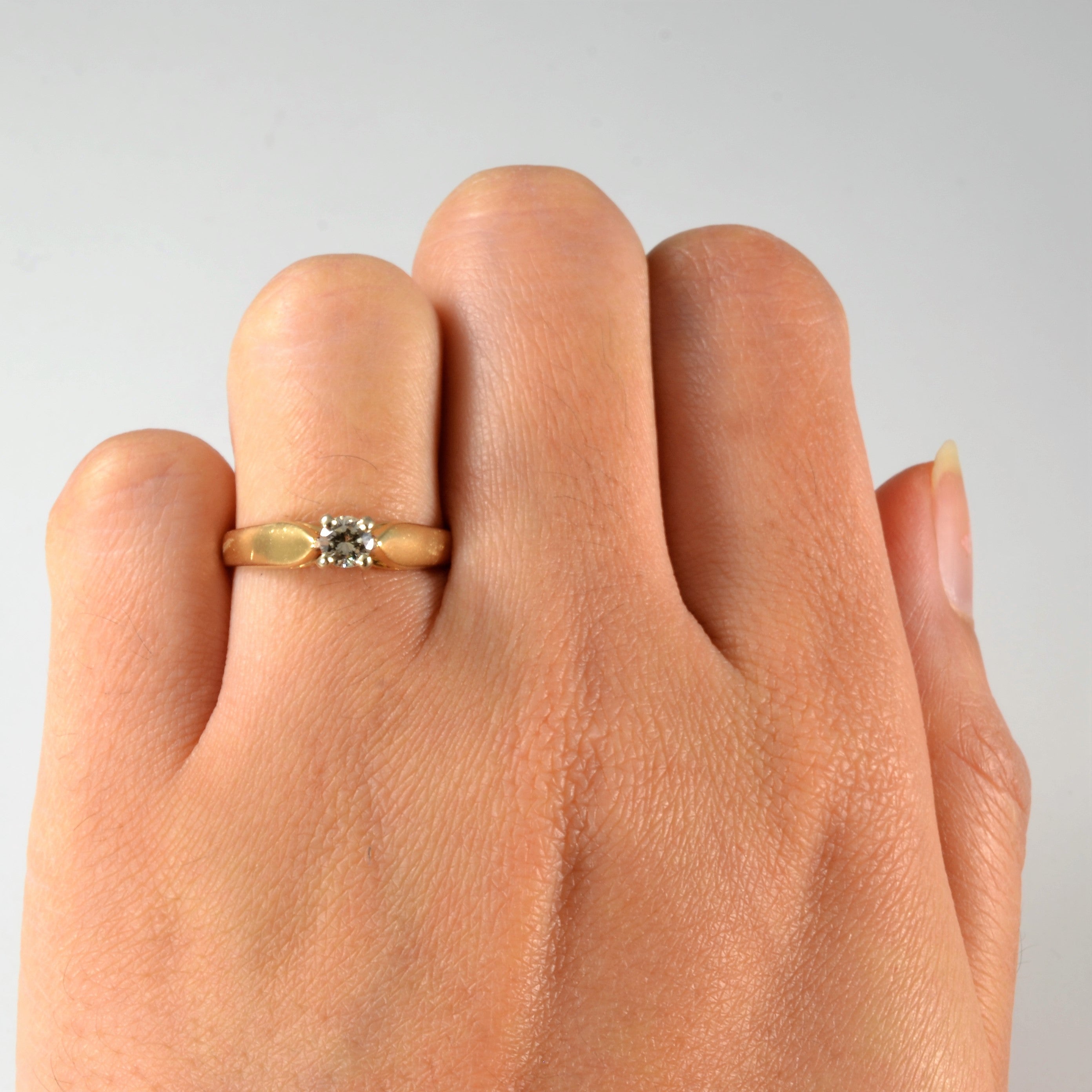 Yellow Gold Solitaire Diamond Ring | 0.20ct | SZ 6 |