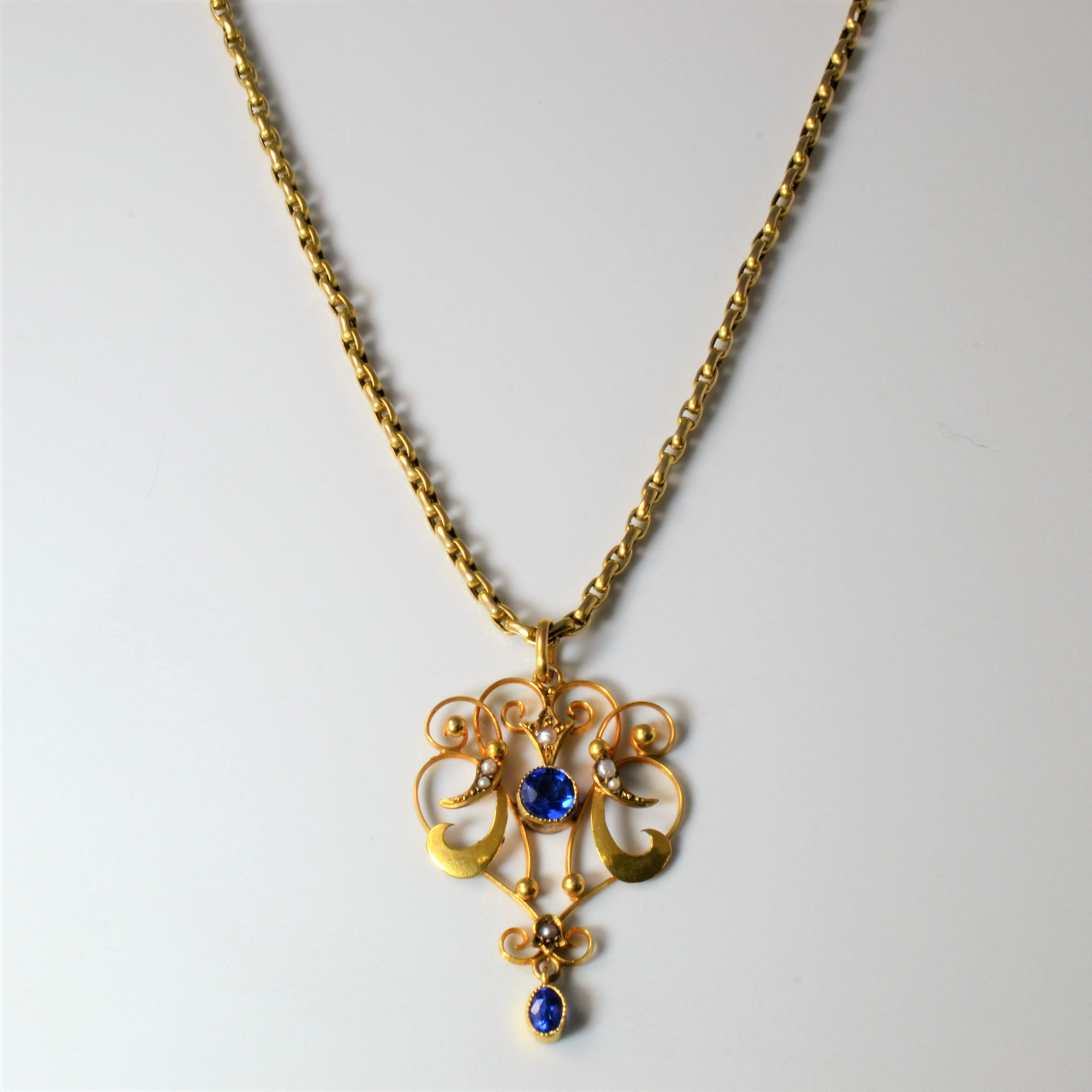 Vintage Filigree Design Multi Gemstone Necklace | 0.65ctw | 16"|