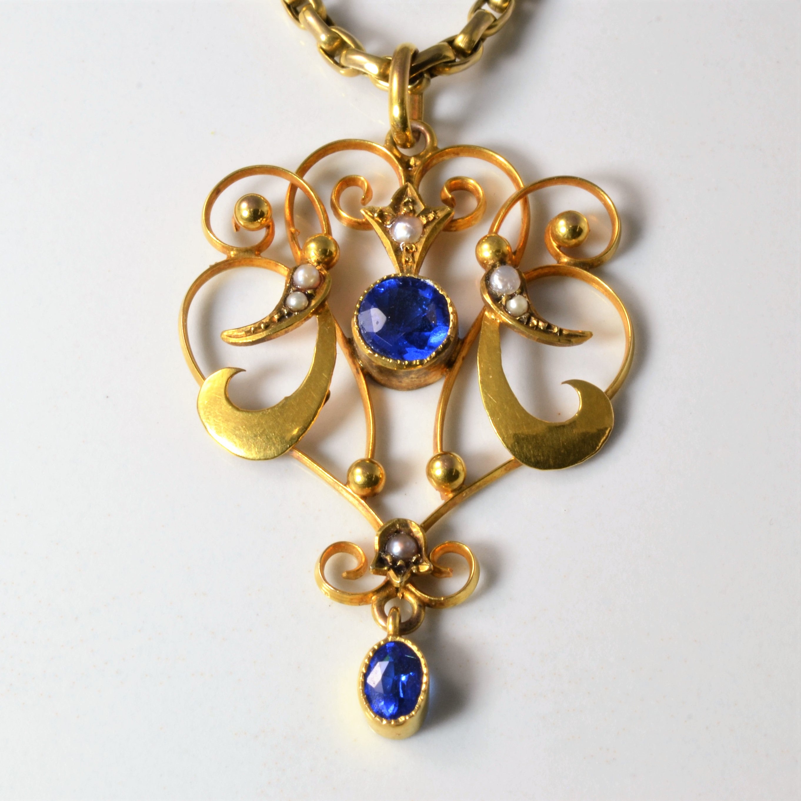 Vintage Filigree Design Multi Gemstone Necklace | 0.65ctw | 16"|