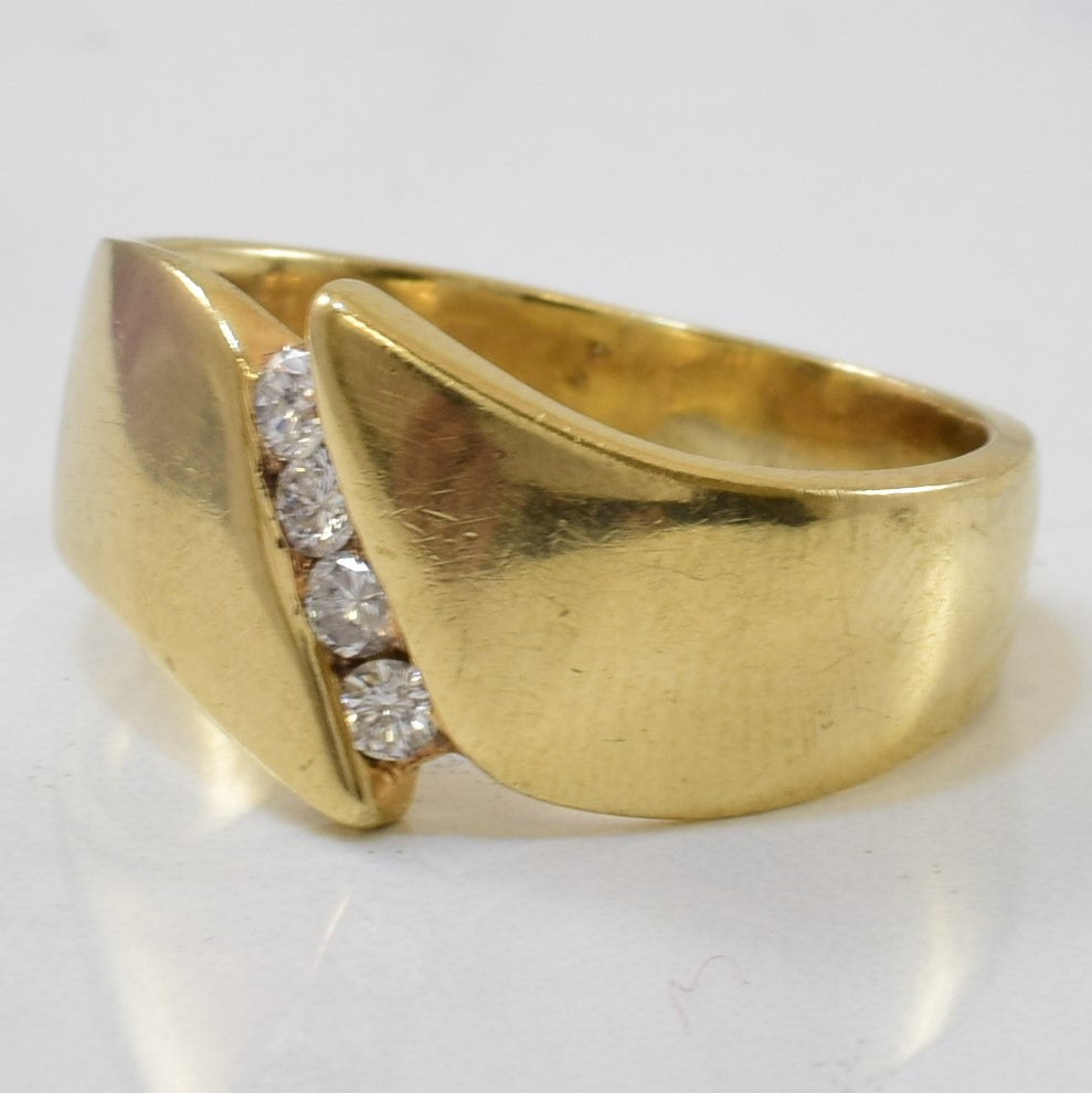 Four Stone Diamond Channel Bypass Ring | 0.16ctw | SZ 7.5 |