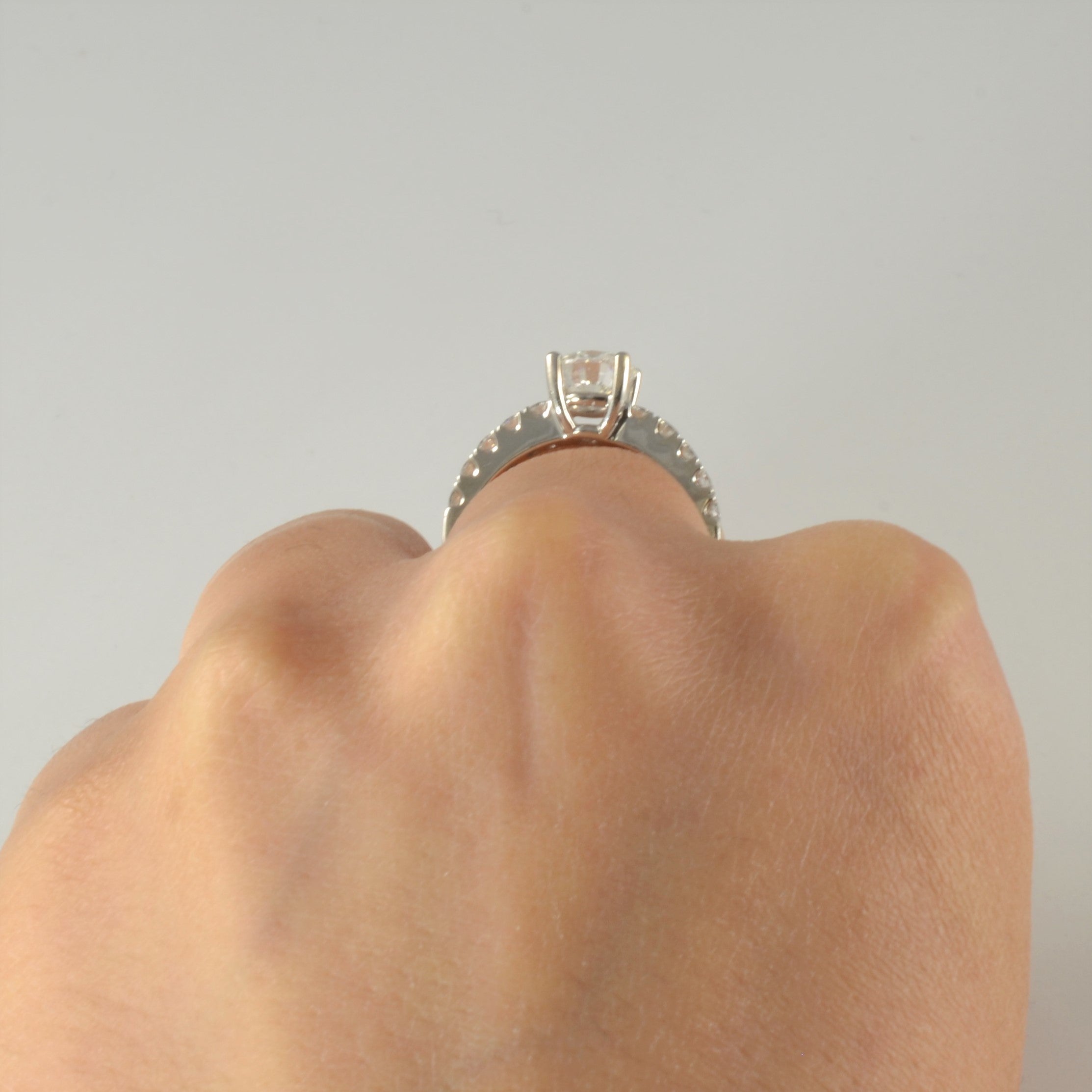Pave Band Diamond Engagement Ring | 1.40ctw | SZ 6 |