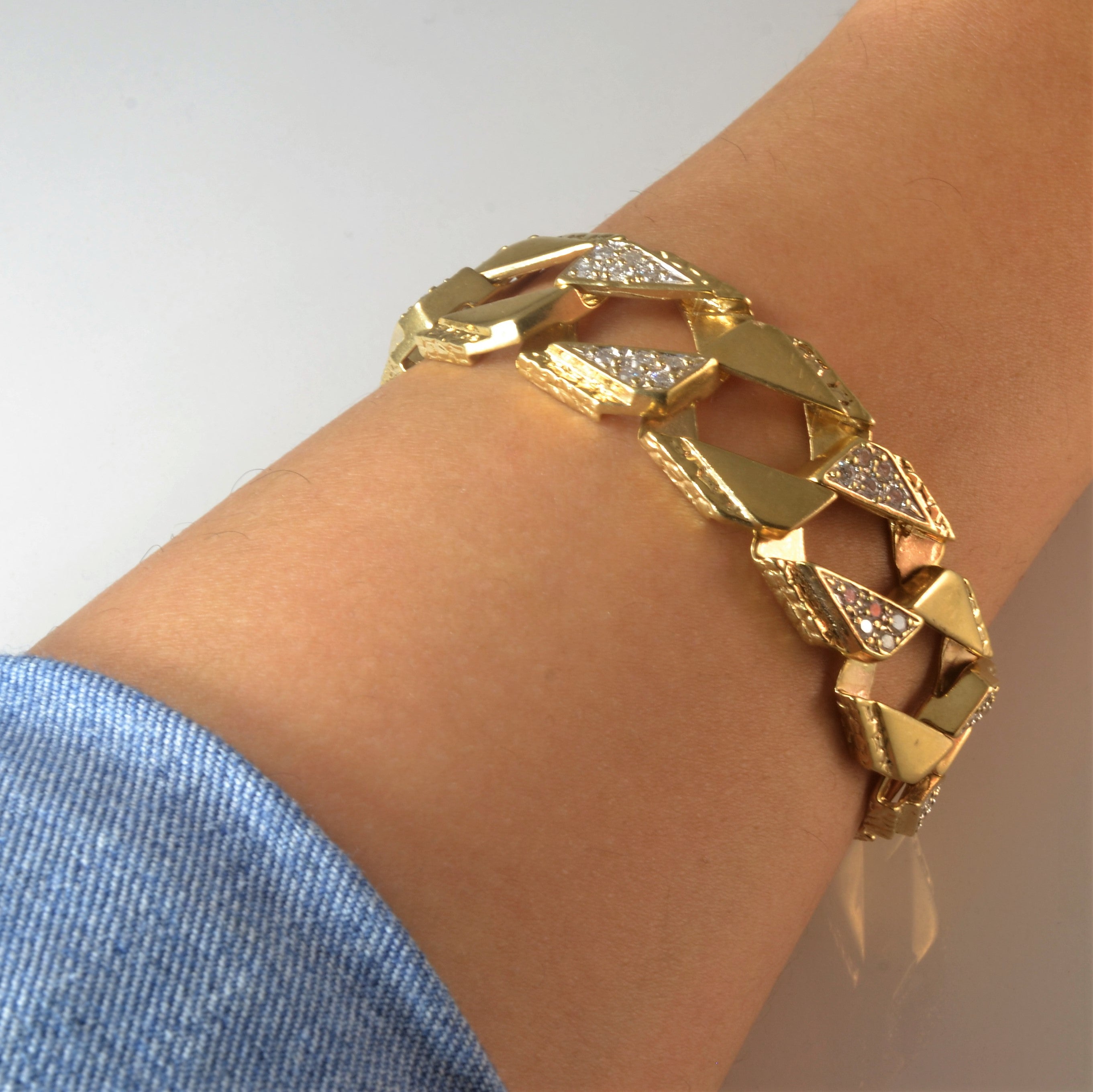 Bracelet à maillons gourmette en diamants | 1,75 ct | 23 cm |