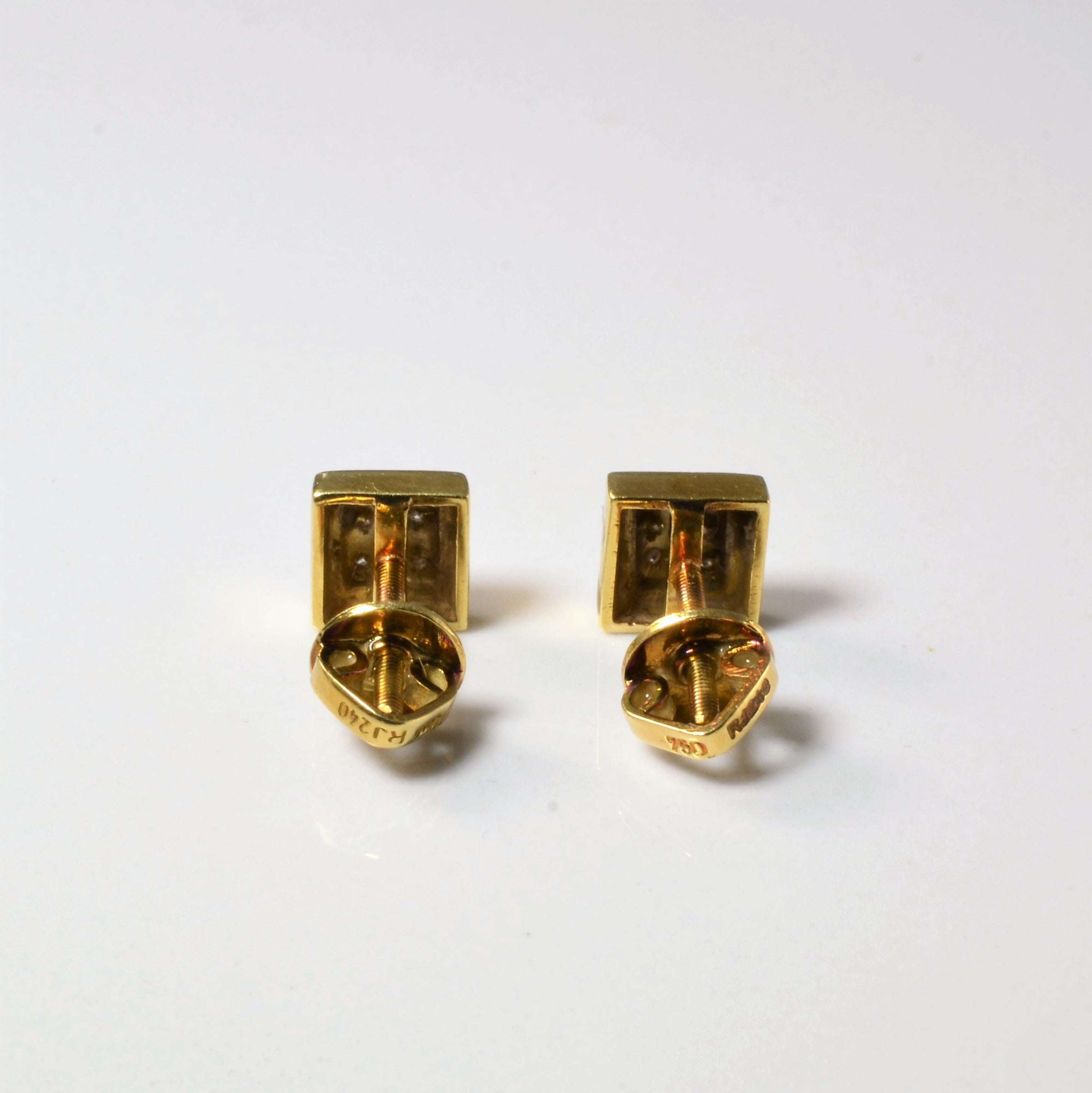 Diamond Square Stud Earrings | 0.08ctw |