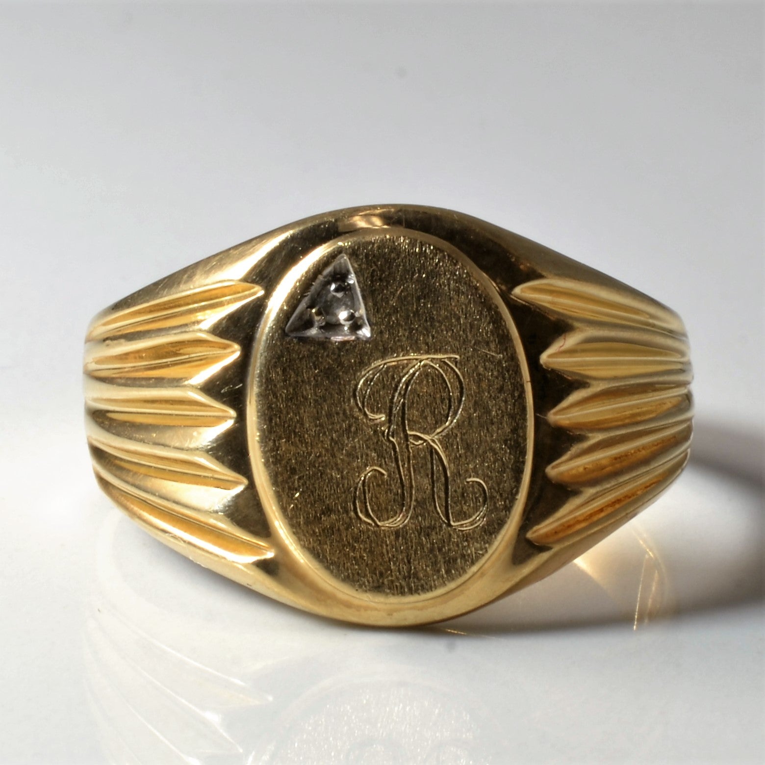 Diamond Signet Ring | 0.01ct | SZ 10.5 |