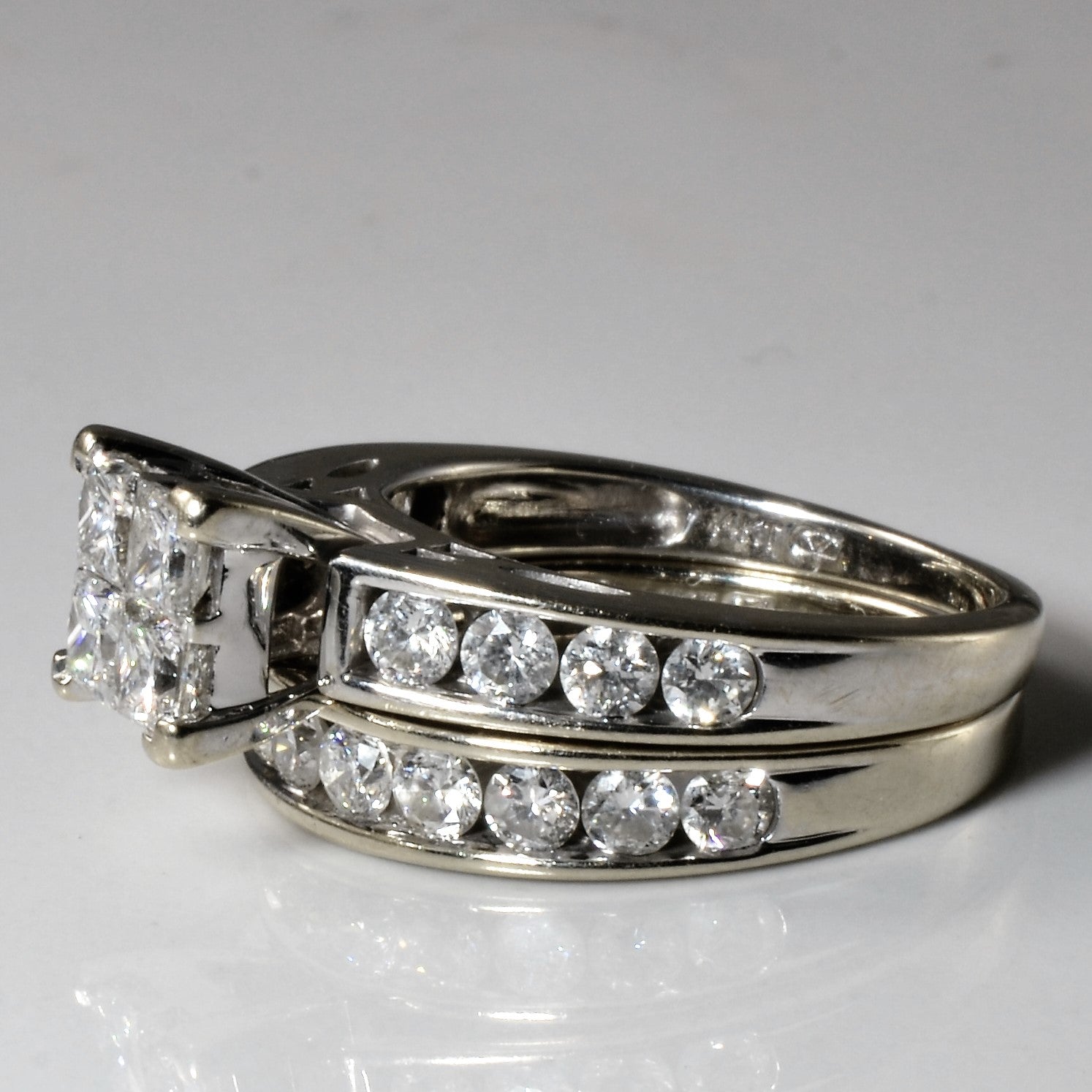 Ensemble de mariage Quad Illusion Diamond | 2,19 ct au total | Taille 6,75 |