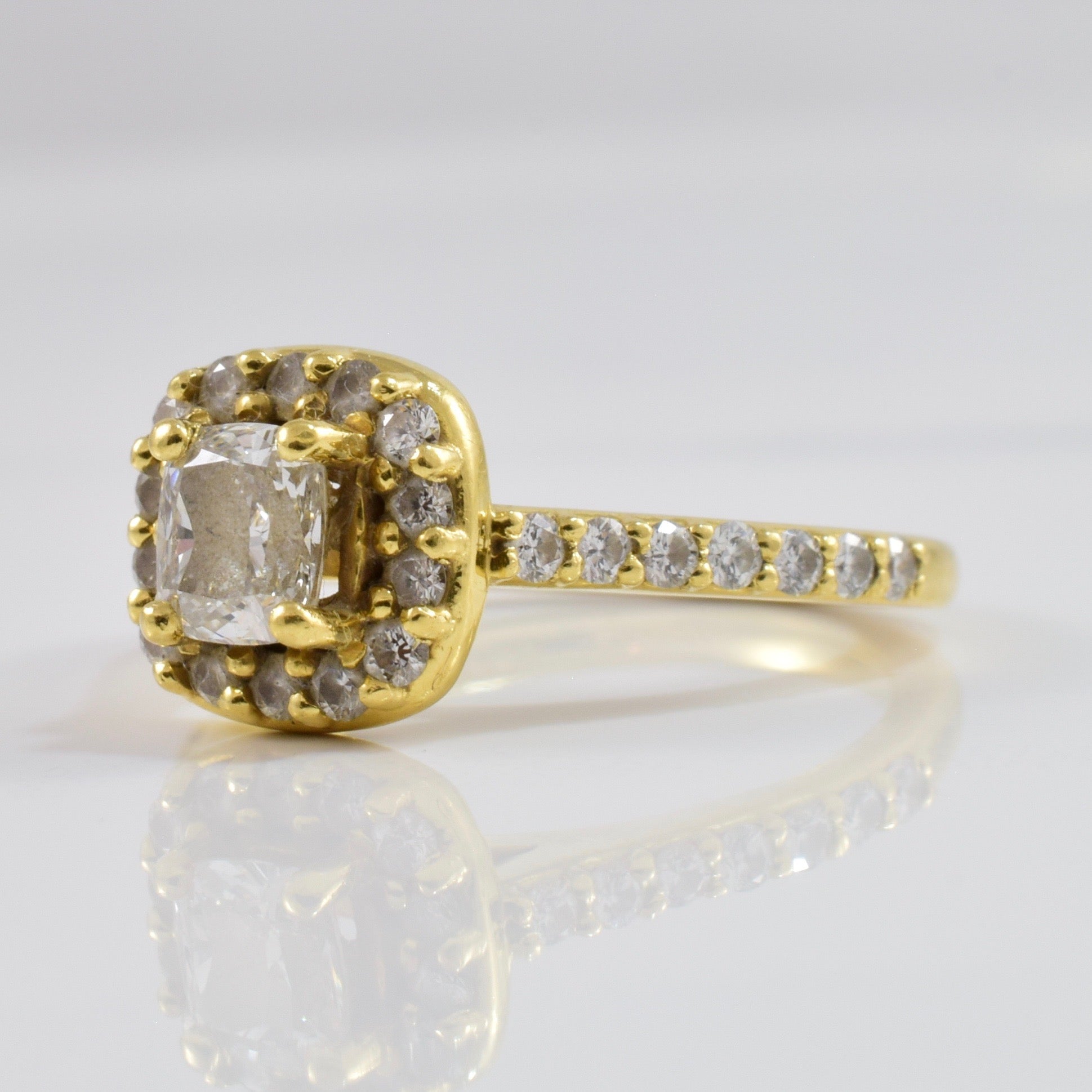 Cushion Cut Diamond Halo Engagement Ring | 1.00 ctw | SZ 5.25 |