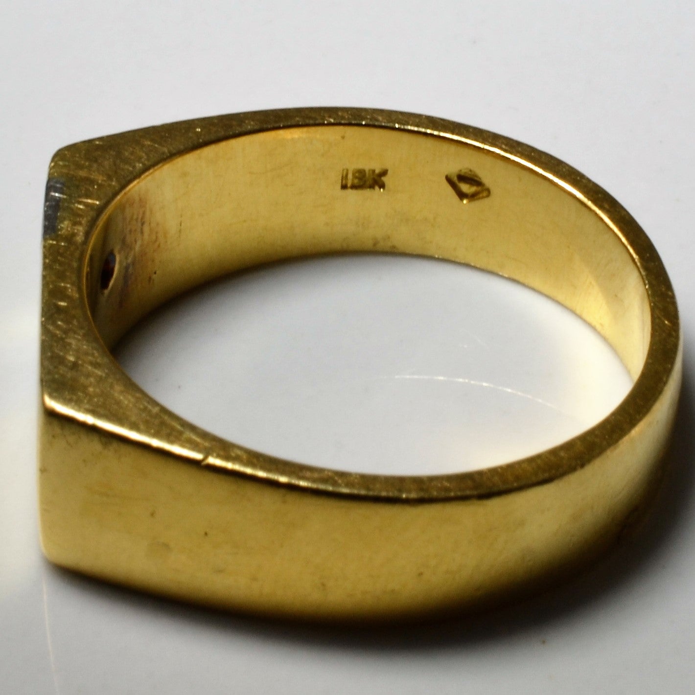 Flush Set Diamond Signet Ring | 0.05ct | SZ 9.5 |