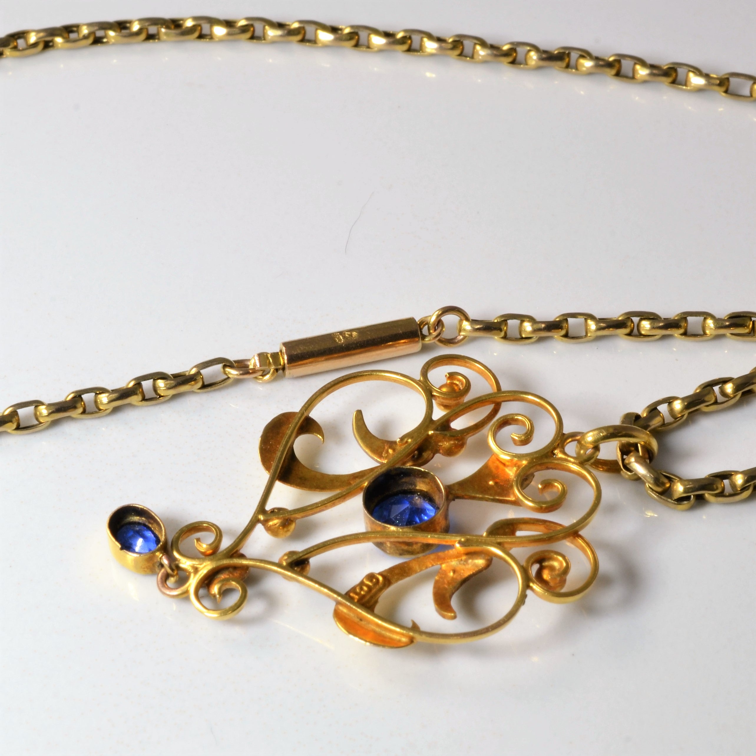 Vintage Filigree Design Multi Gemstone Necklace | 0.65ctw | 16"|