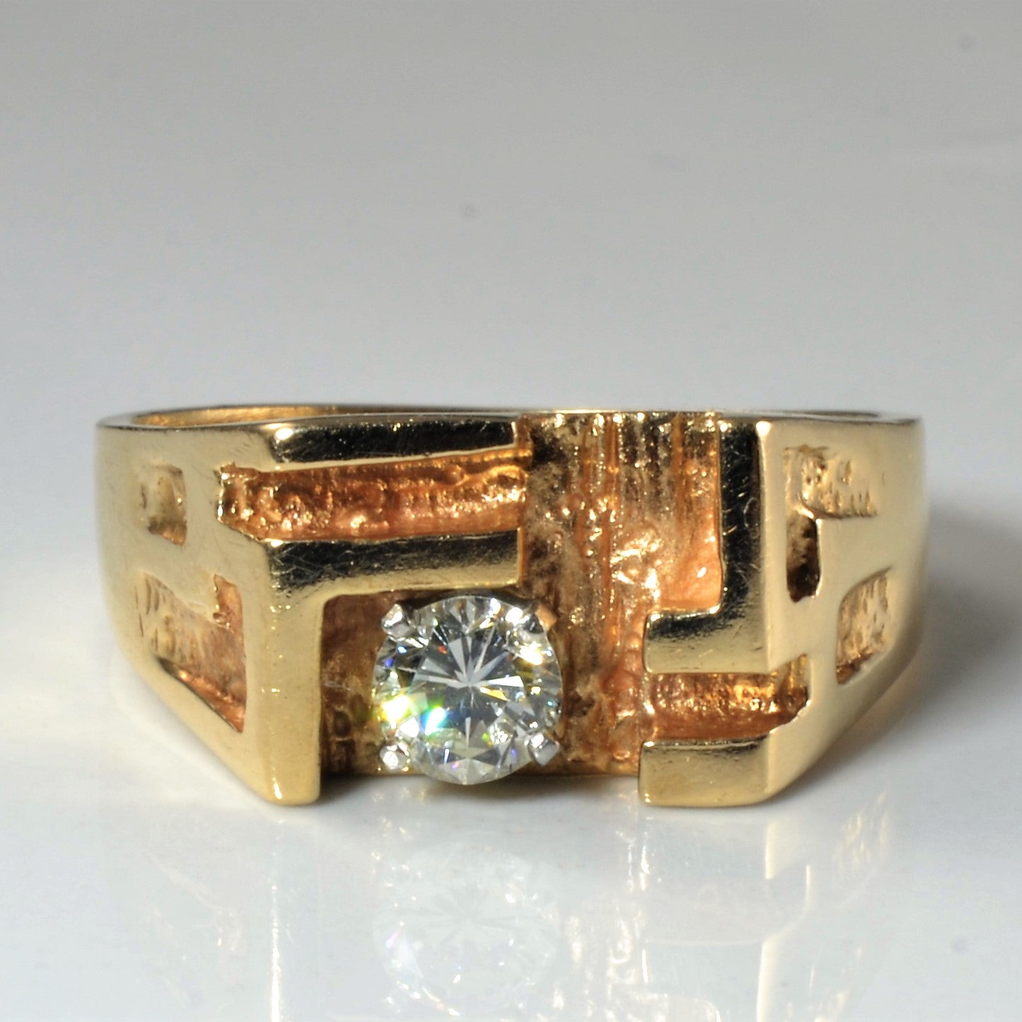 Bague solitaire géométrique en diamant | 0,34 ct | Taille 9,25 |