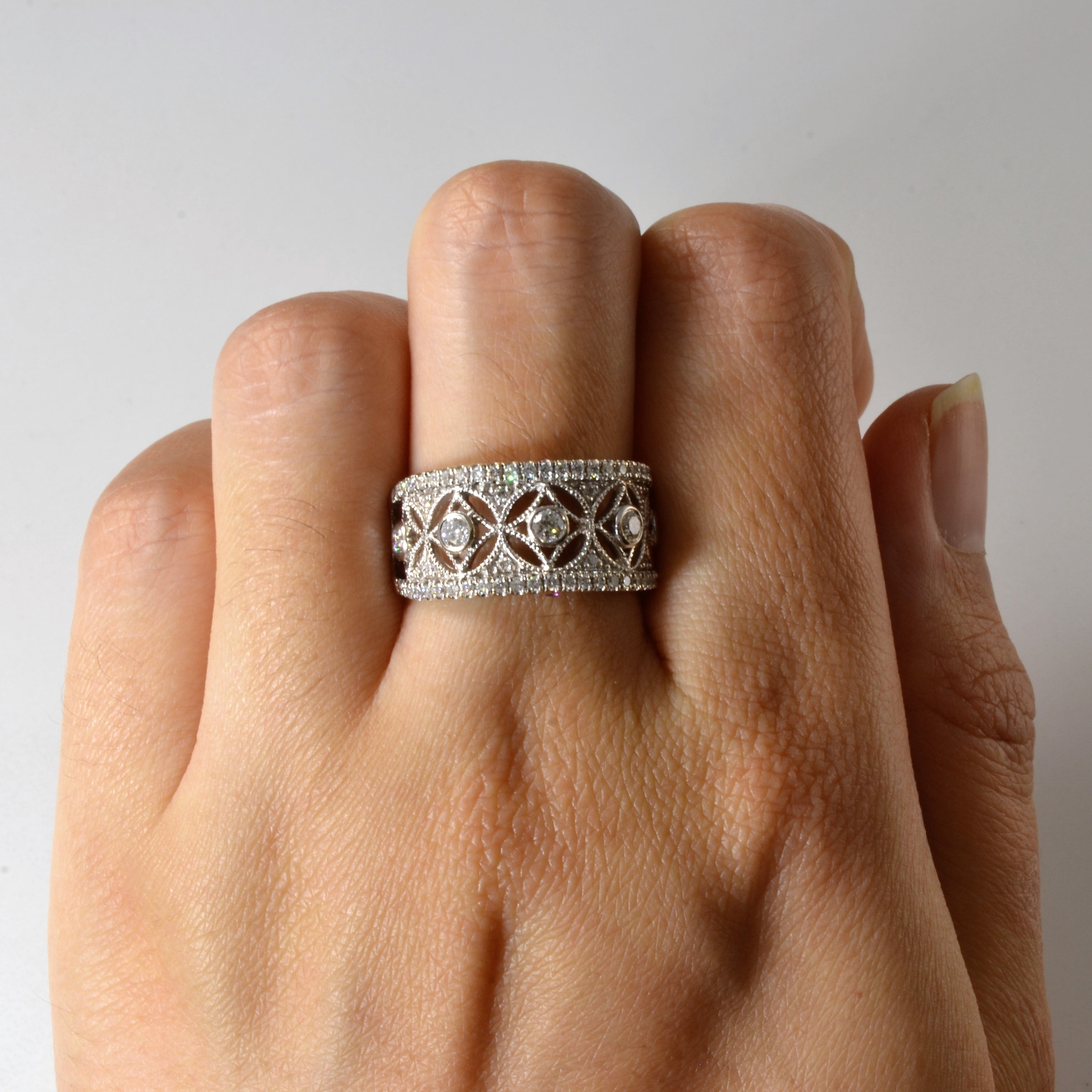 Filigree Design Diamond Ring | 0.54ctw | SZ 7 |