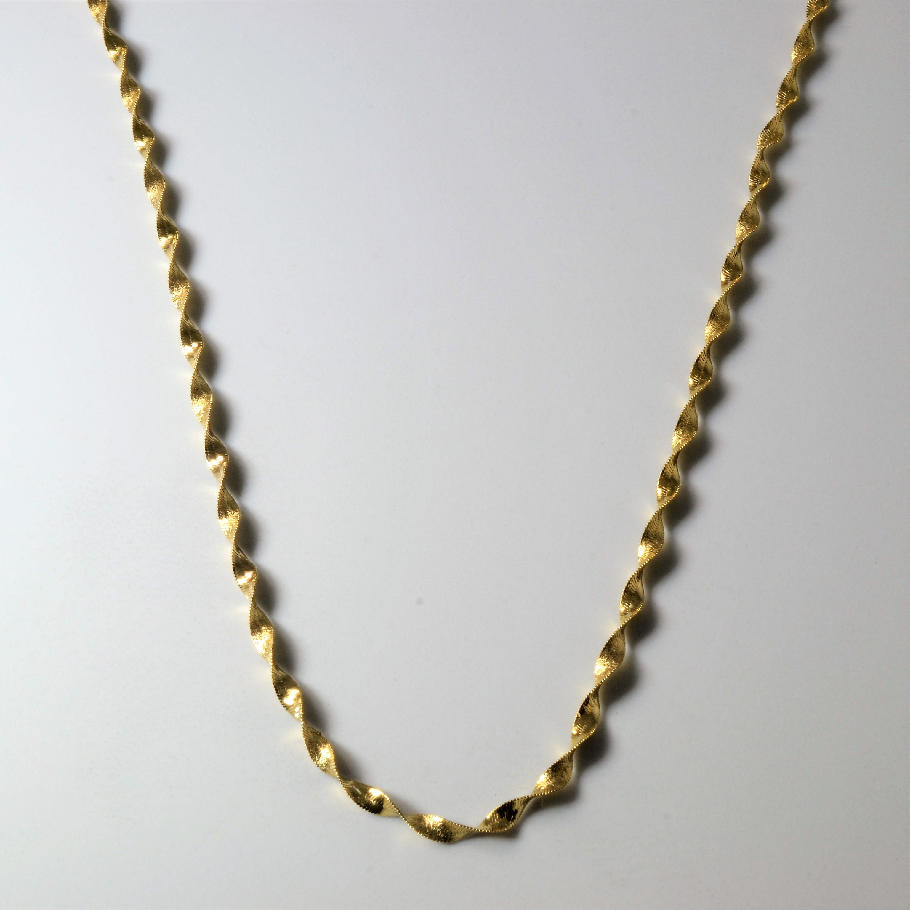 10k Yellow Gold Twisted Herringbone Chain 17" 100 Ways