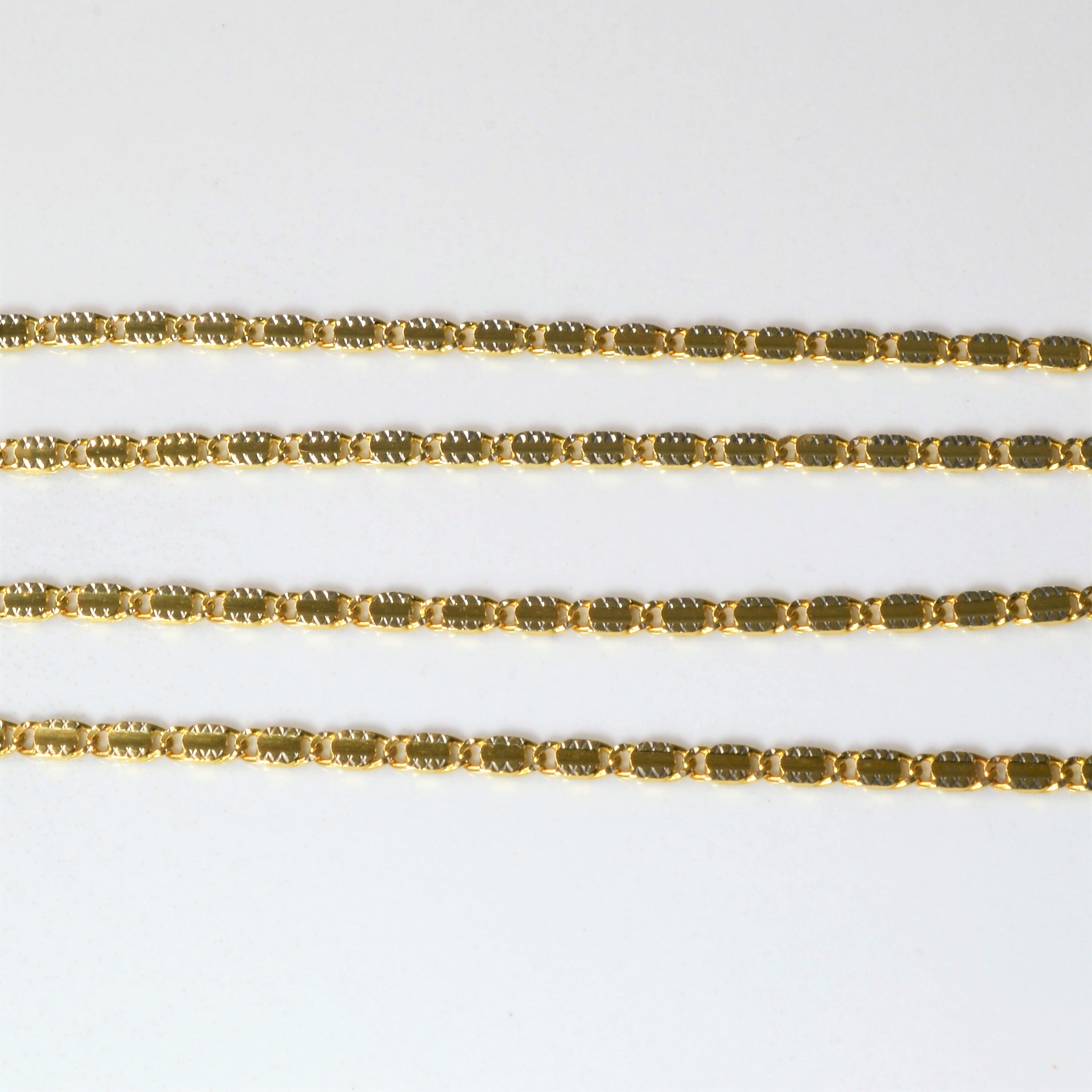 18k Two Tone Gold Anchor Chain | 18"|