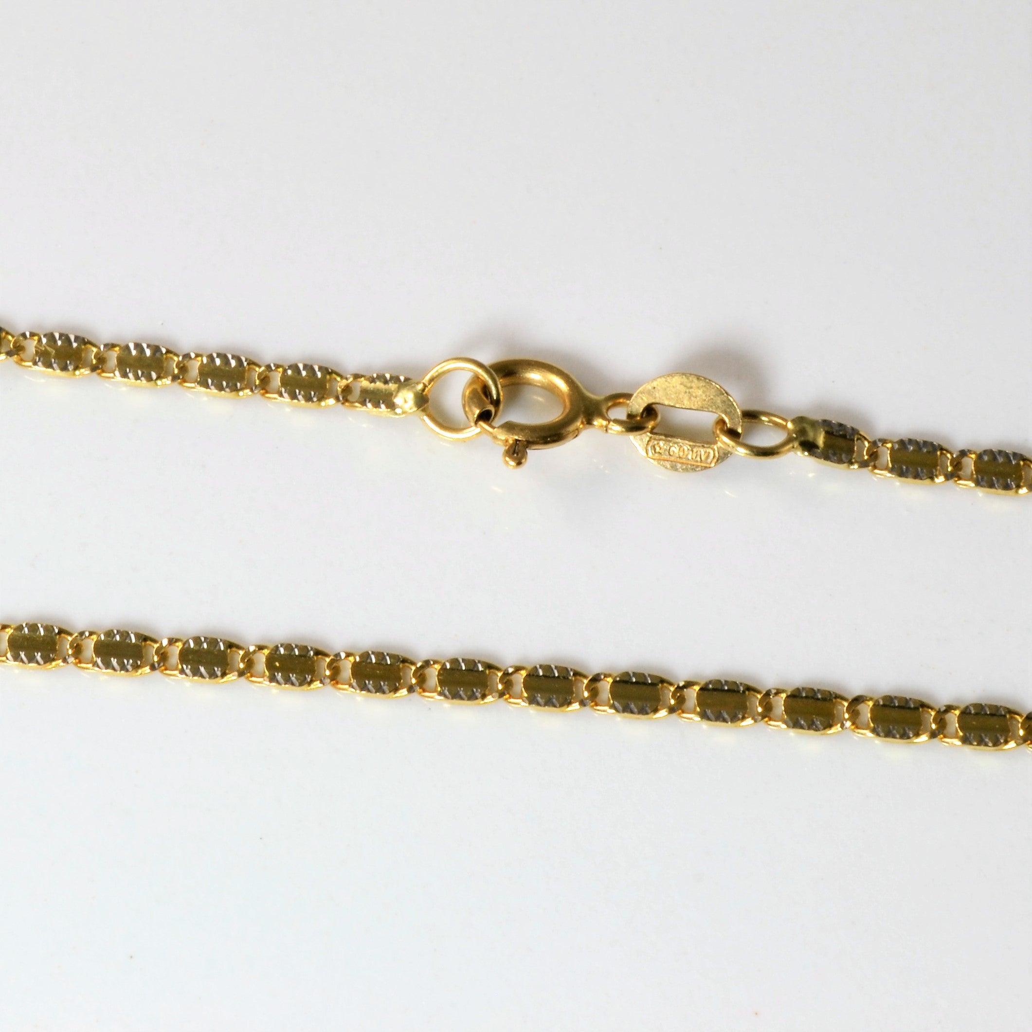 18k Two Tone Gold Anchor Chain | 18"|