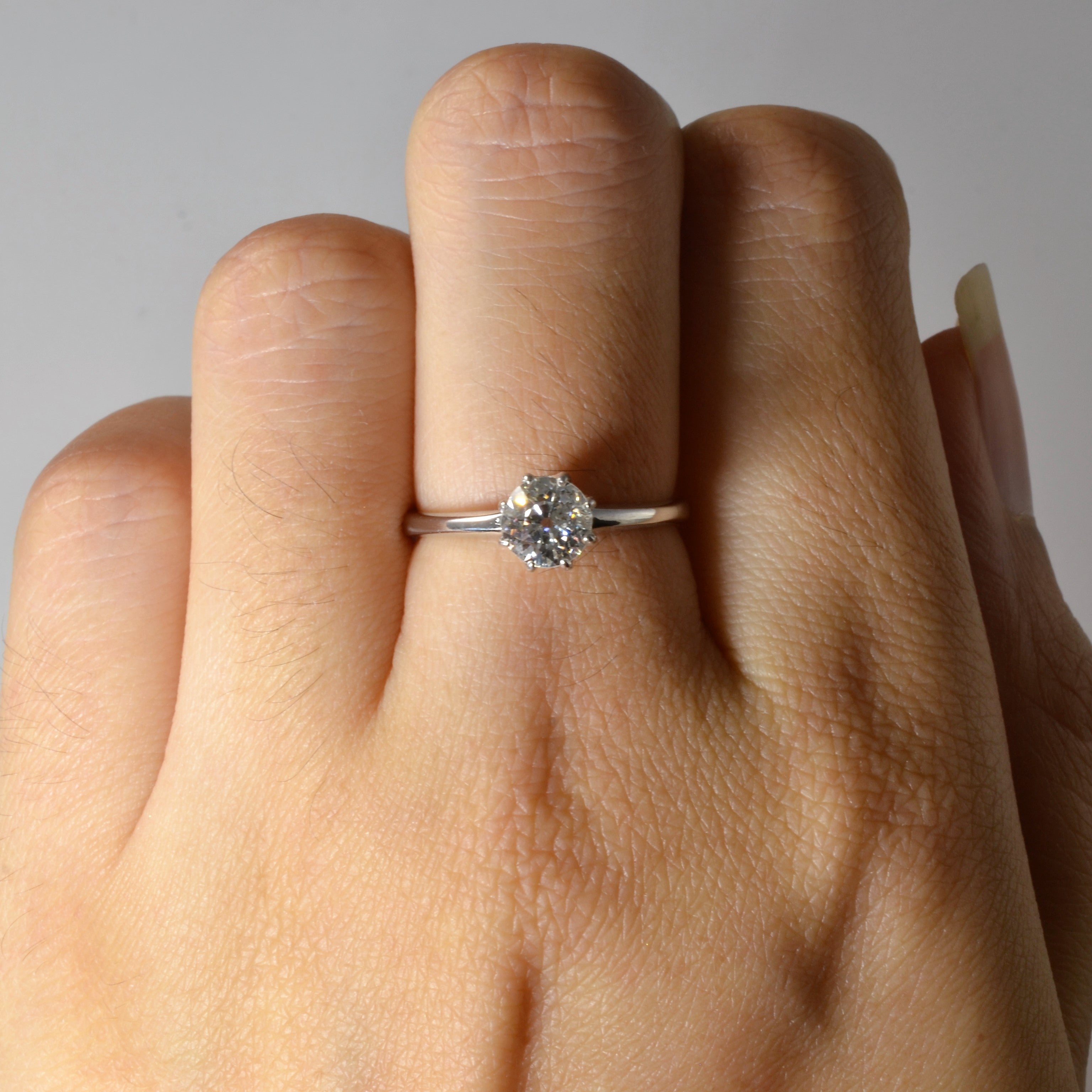 Mid Century Eight Prong Diamond Ring | 0.78ct | SZ 5.5 |